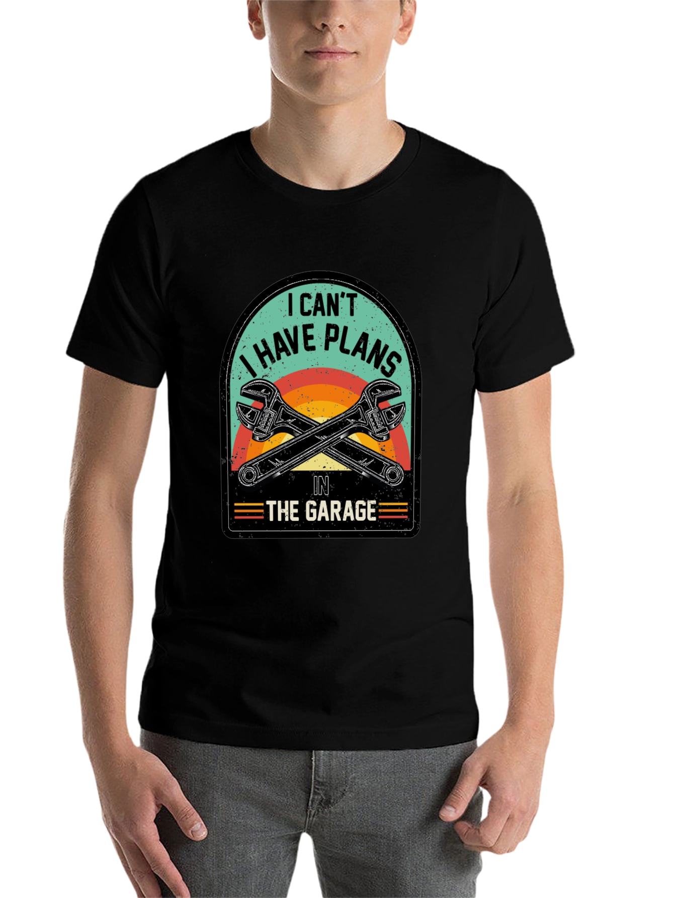 Black Garage Plans T-Shirt - Mechanic Humor Tee view 7