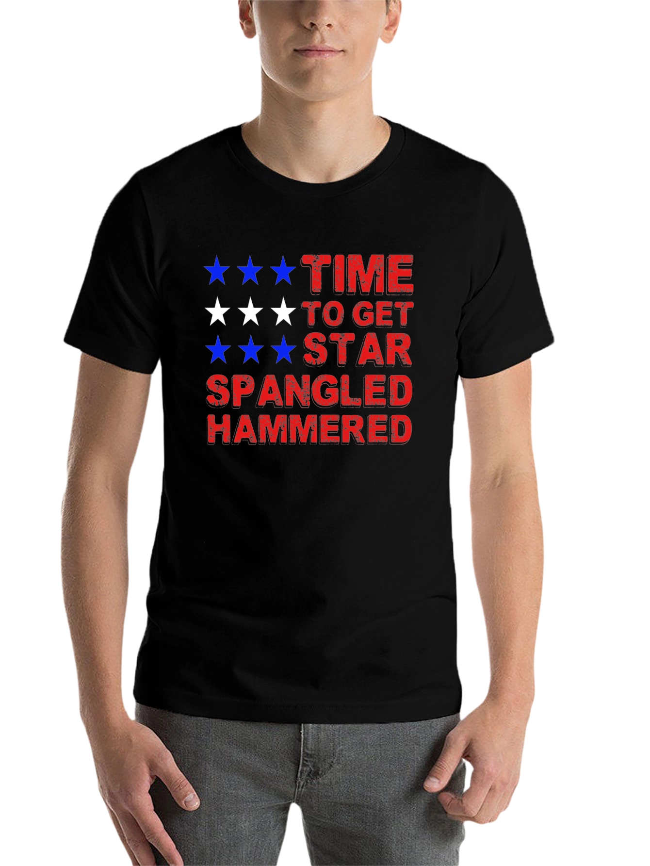 Black Star Spangled Hammered Tee view 7