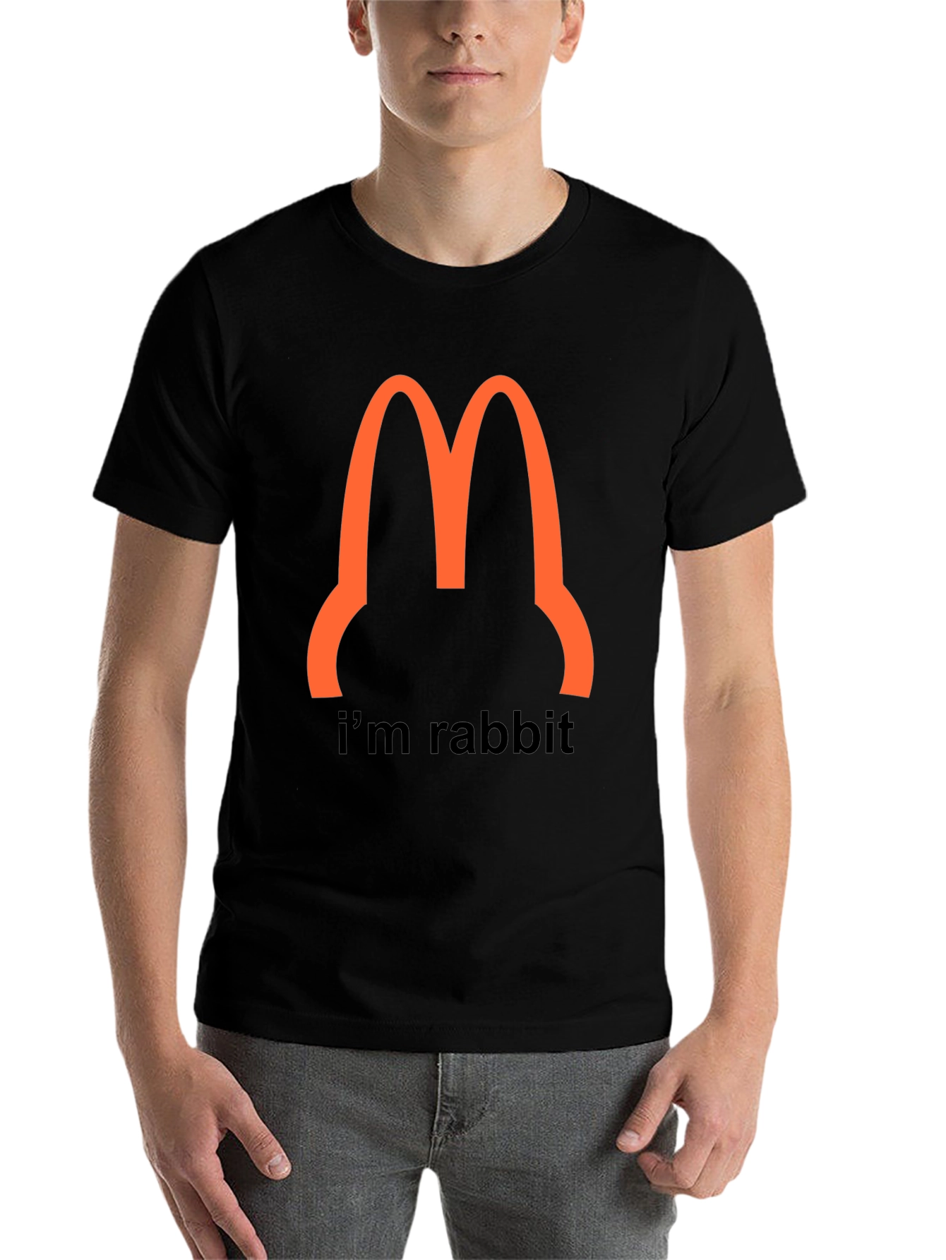 Black I'm Rabbit T-Shirt - Funny Bunny Tee view 7