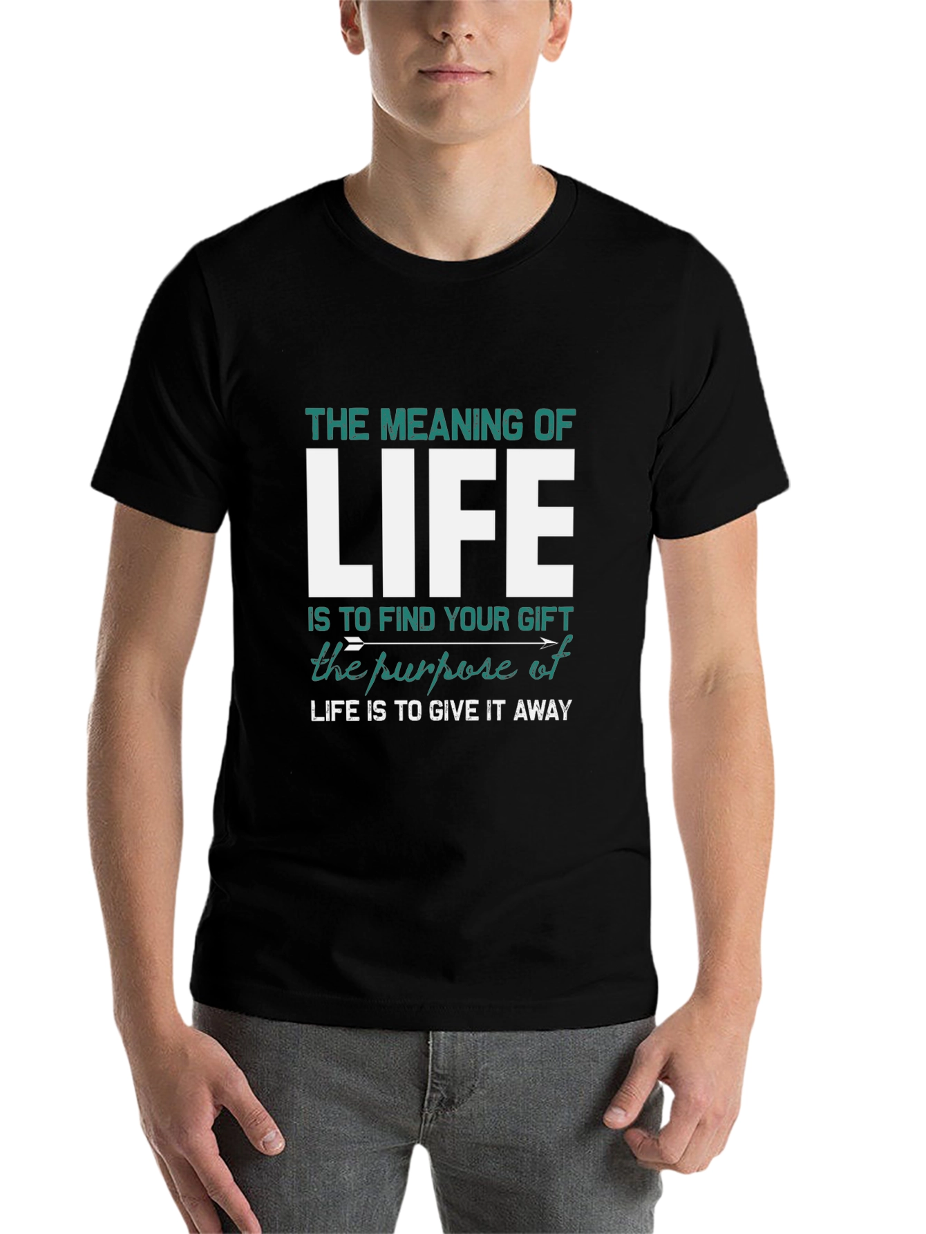 Black Meaning of Life Graphic T-Shirt - Find Your Gift view 7
