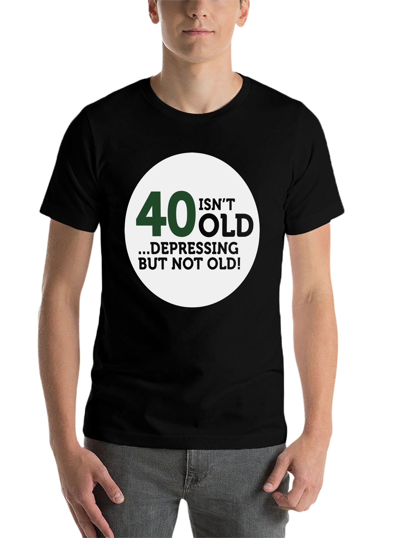 Black 40 Isn't Old Men's Graphic T-Shirt view 7