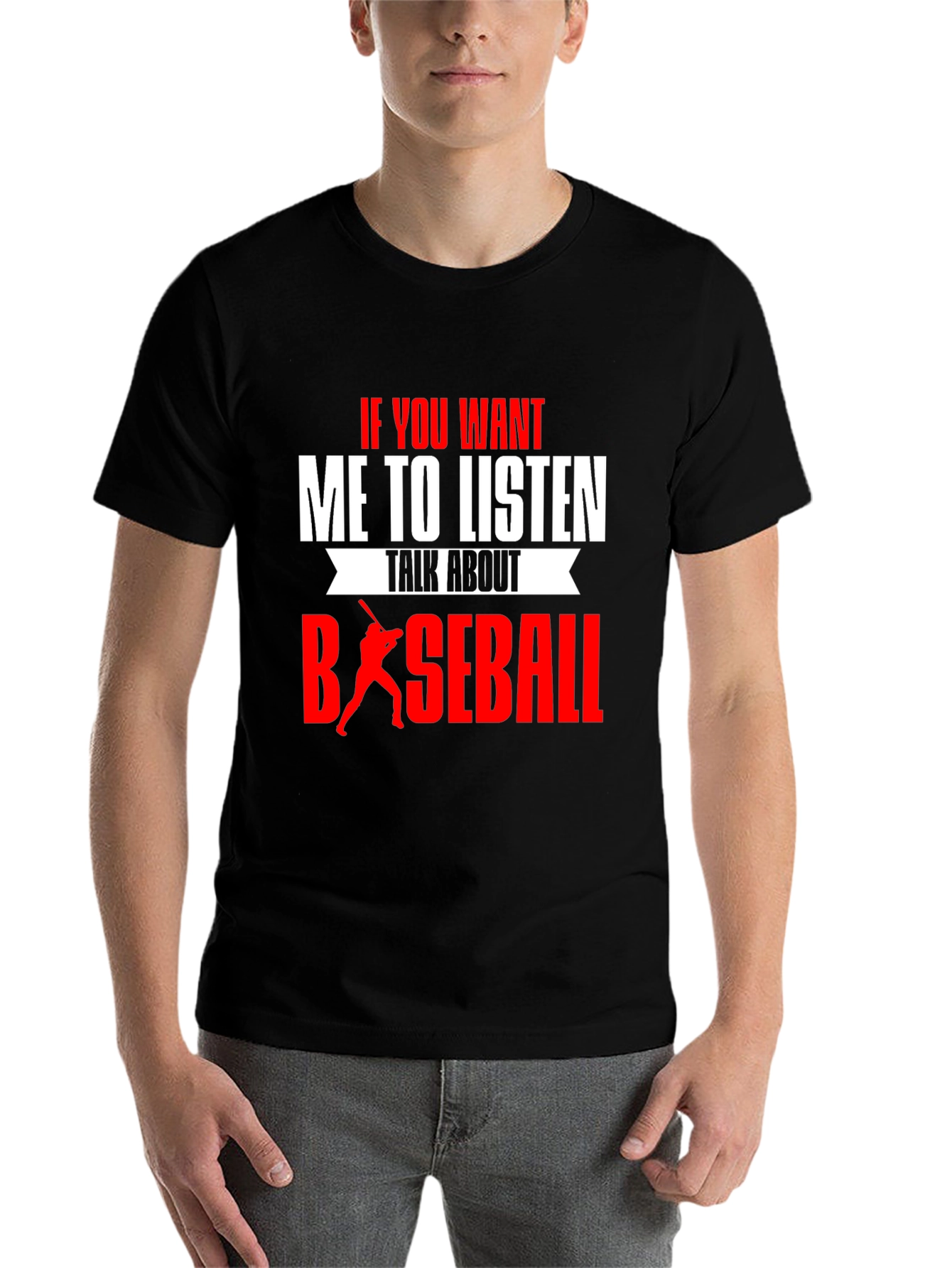 Black Baseball T-Shirt - If You Want Me To Listen view 7
