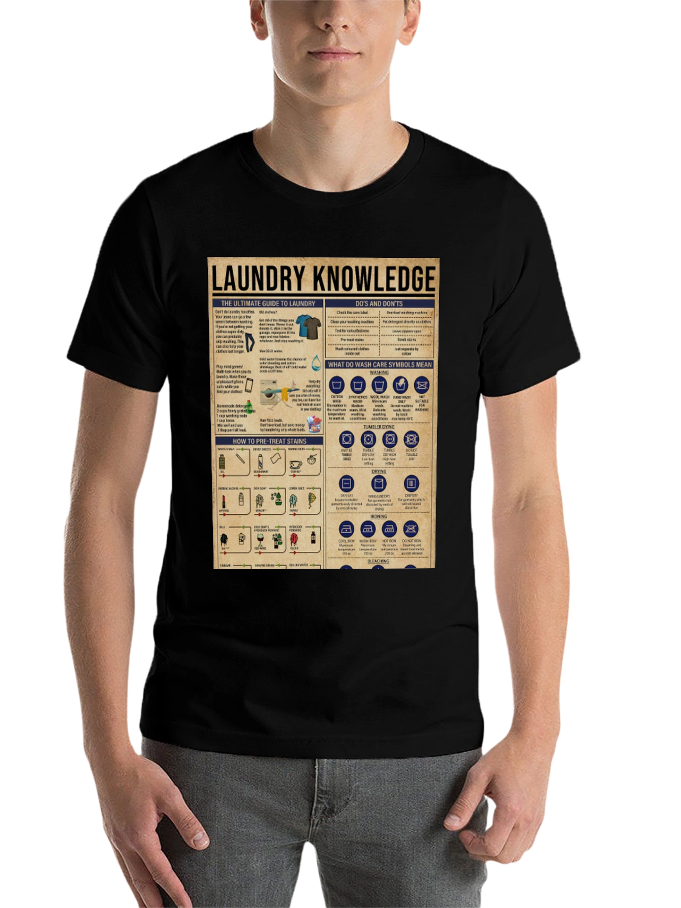 Black Laundry Knowledge T-Shirt view 7