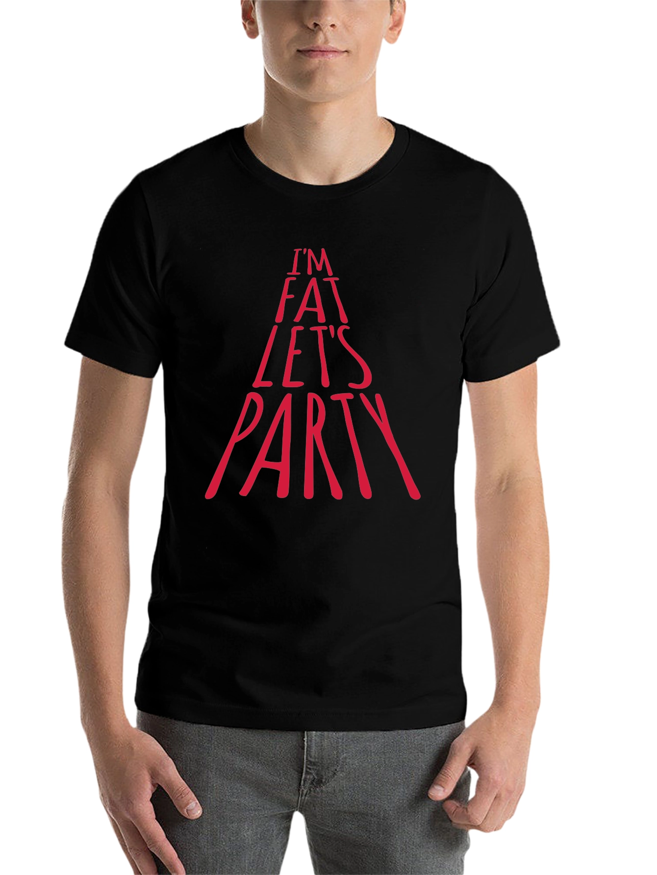 Black I'm Fat Let's Party Graphic Tee - Black view 7