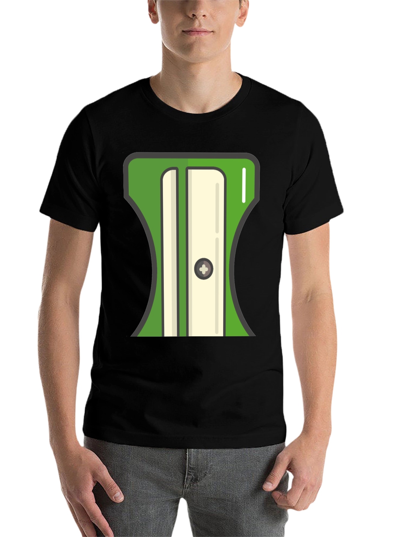 Black Pencil Sharpener Graphic T-Shirt view 7