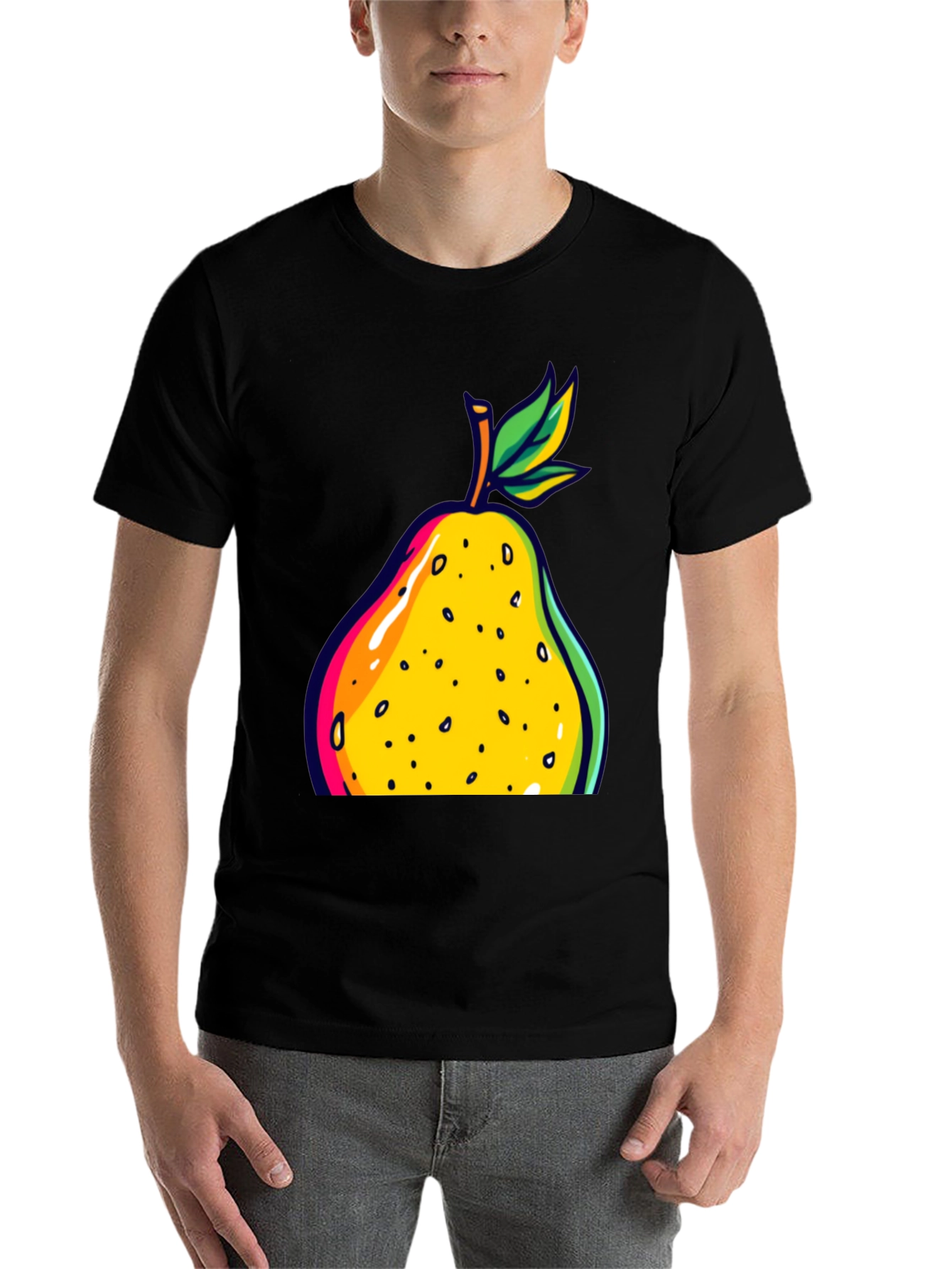 Black Pear Graphic Black T-Shirt view 7