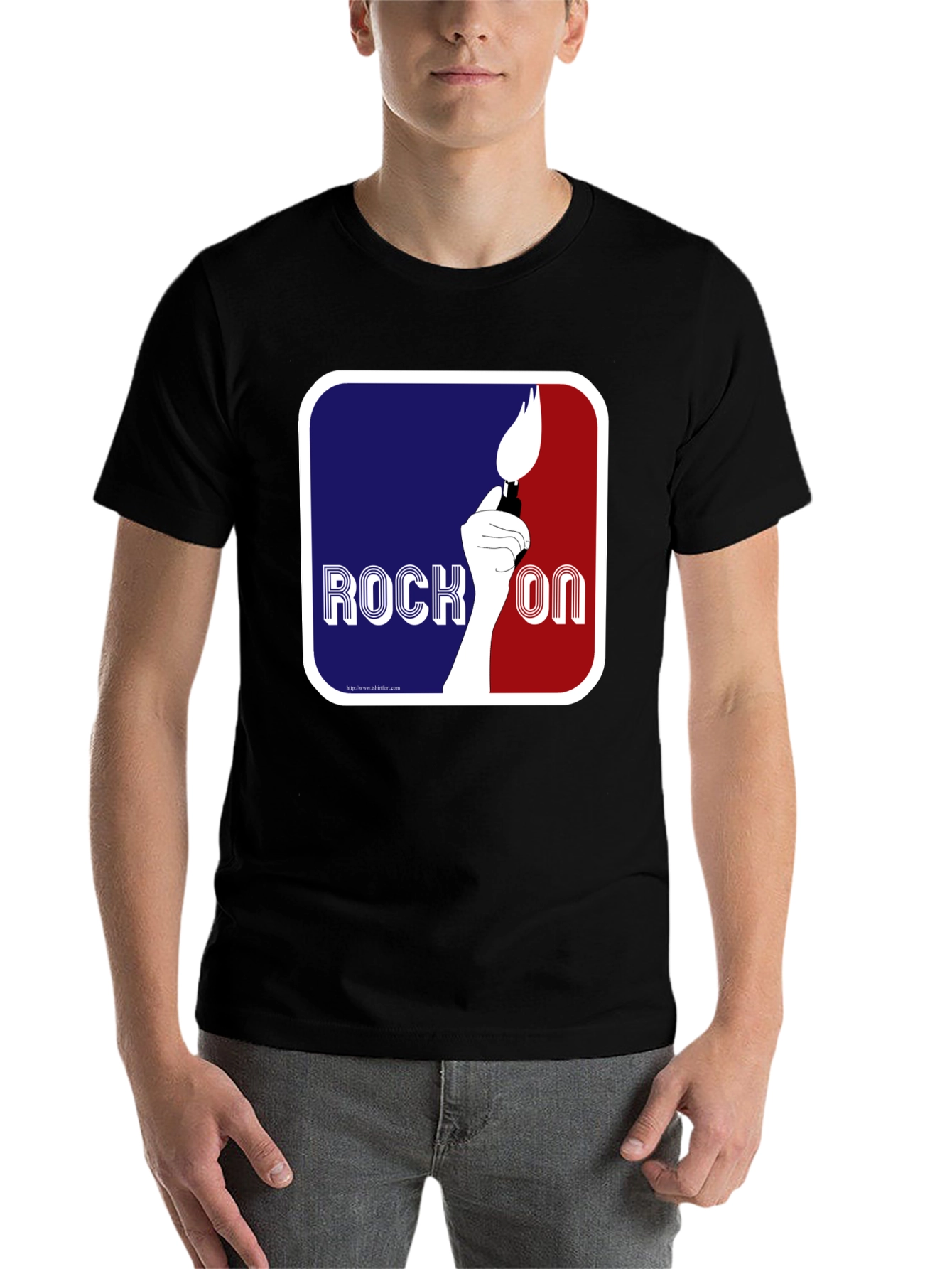 Black Rock On Graphic T-Shirt - Retro Design view 7