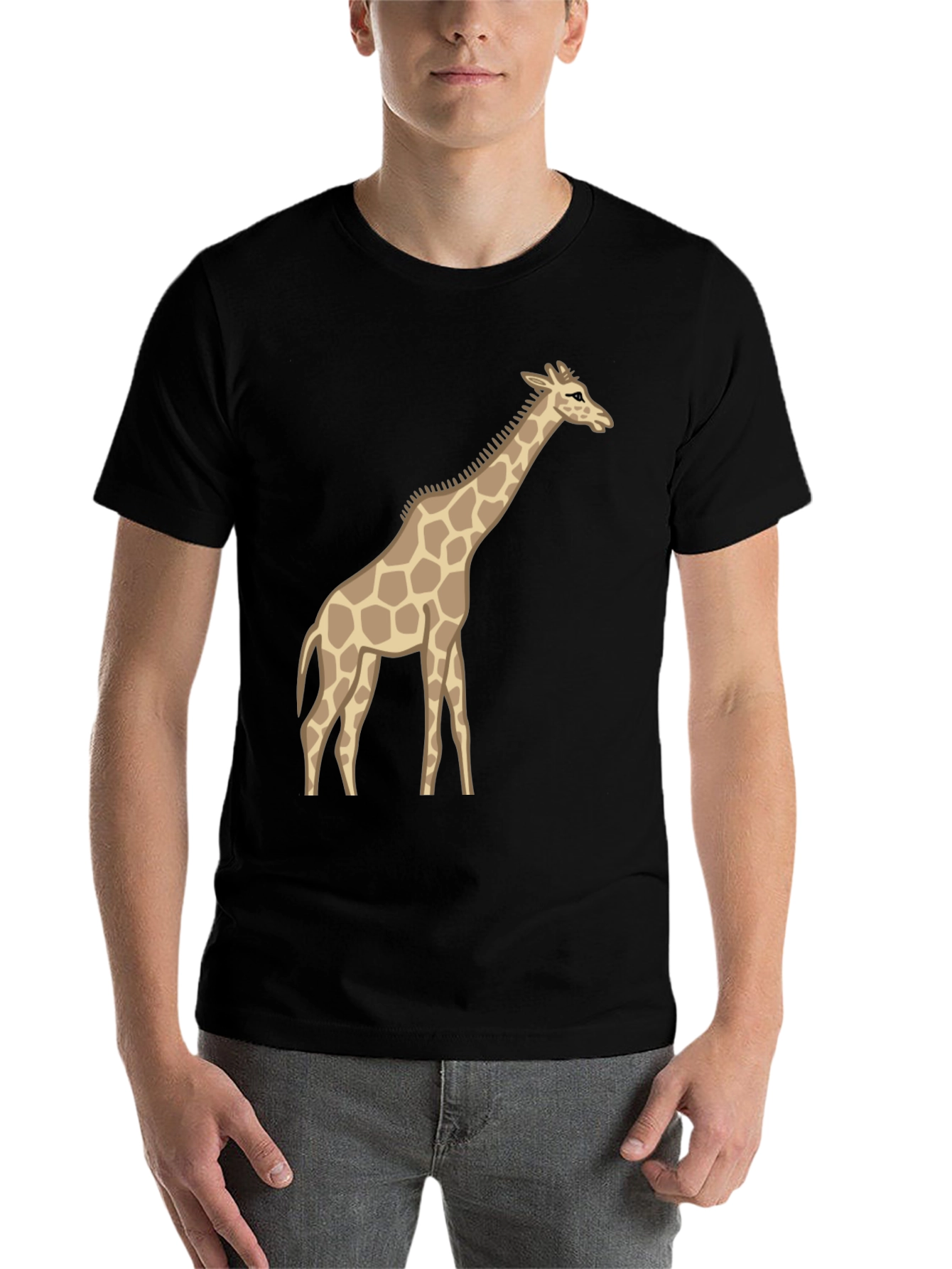 Black Giraffe Graphic Tee - Unisex Black T-Shirt view 7