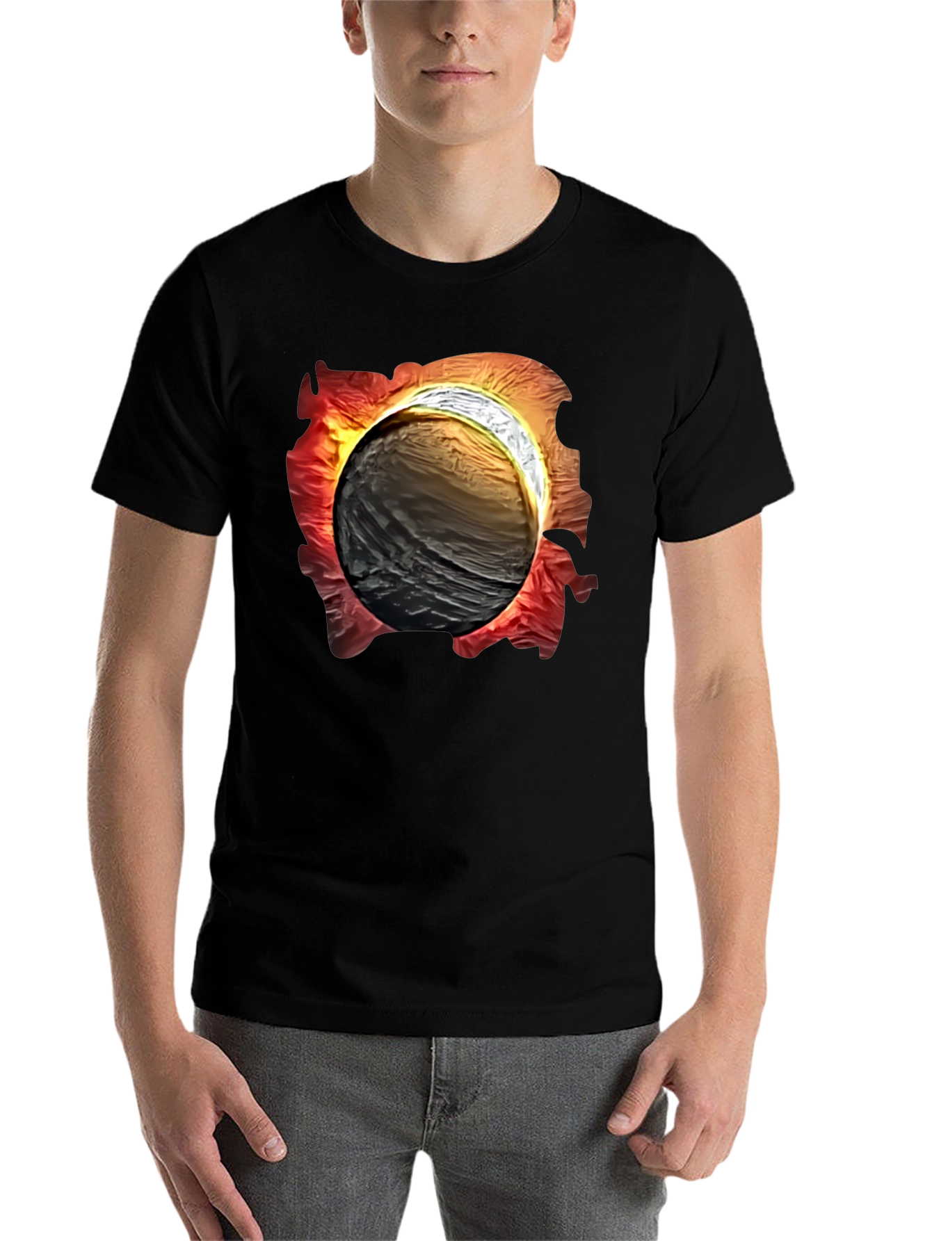 Black Eclipse Graphic Tee - Men's Black T-Shirt view 7