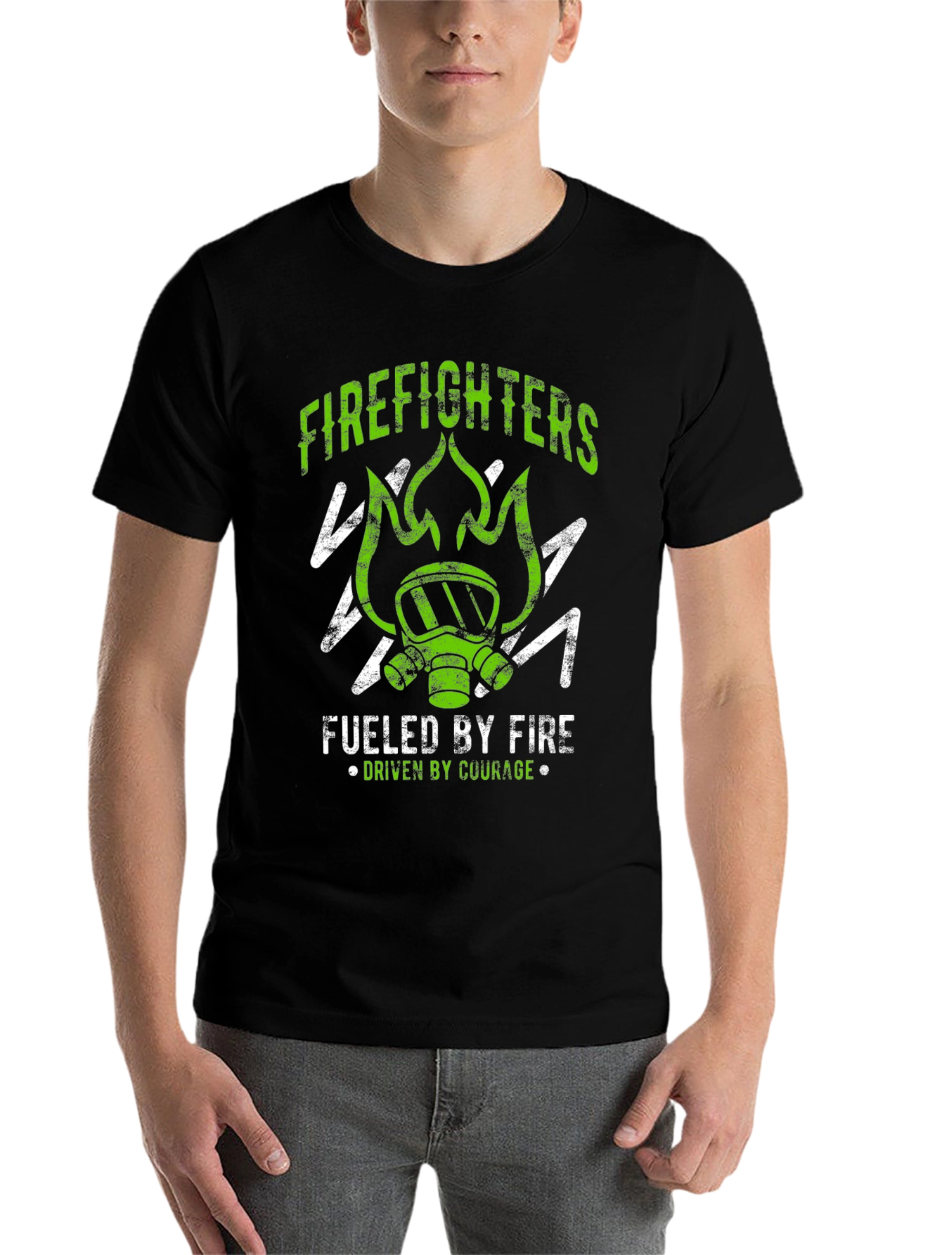 Black Firefighter Graphic Tee - Fueled By Fire Courage view 7