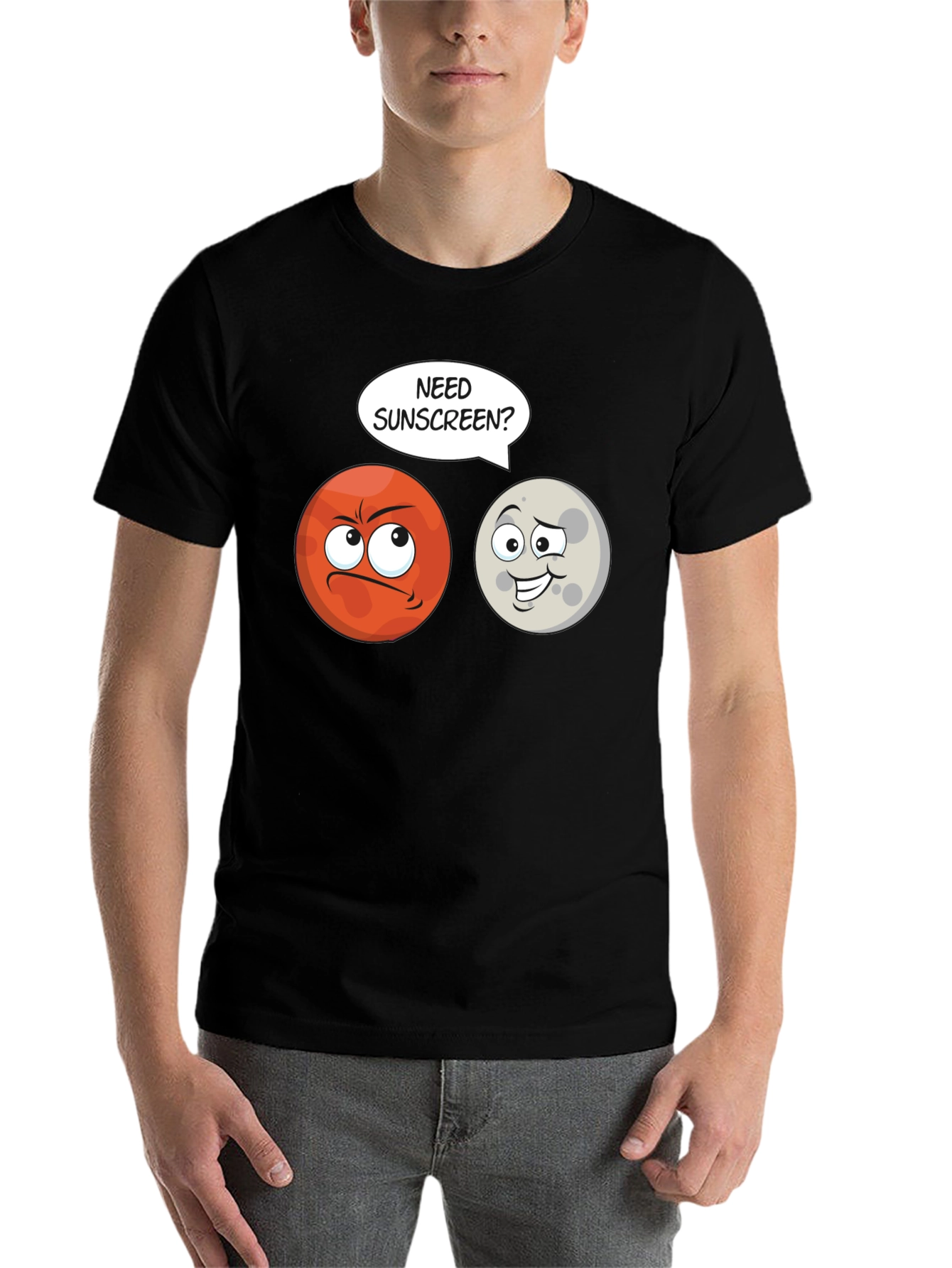 Black Need Sunscreen? Mars Humor T-Shirt view 7