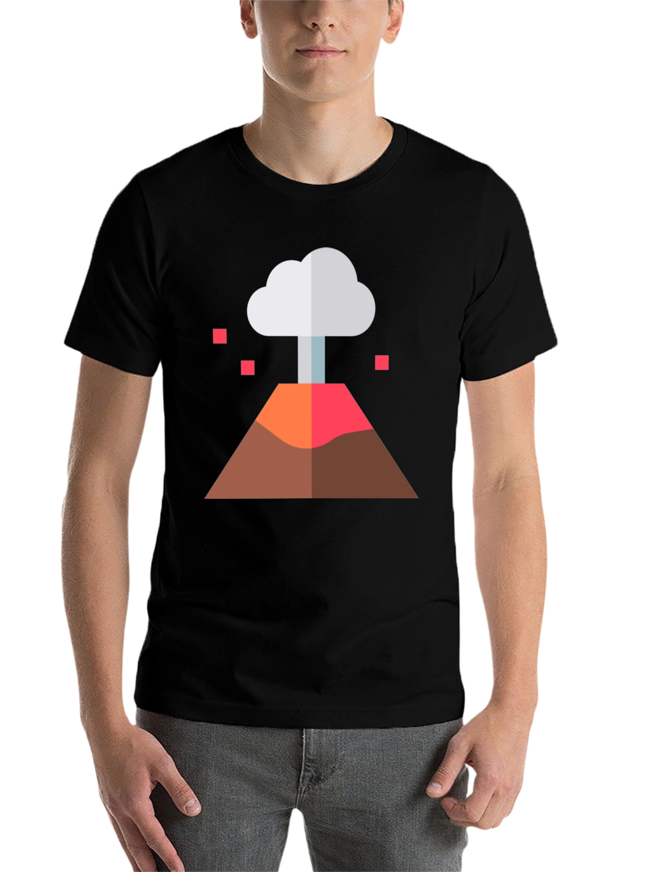 Black Volcano Graphic Tee - Black Cotton Blend view 7