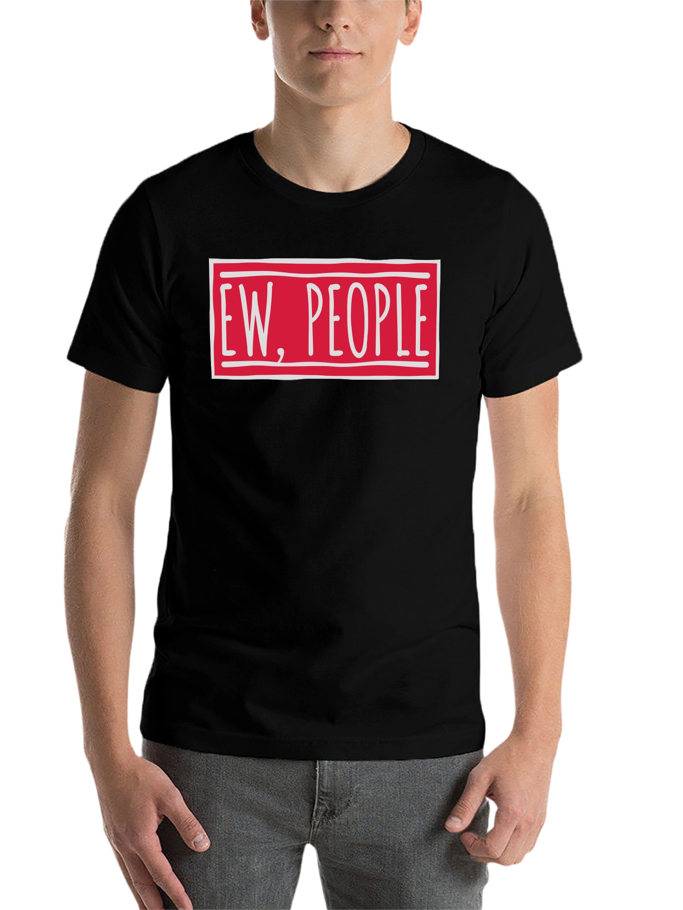 Black Ew People Funny Graphic T-Shirt view 7
