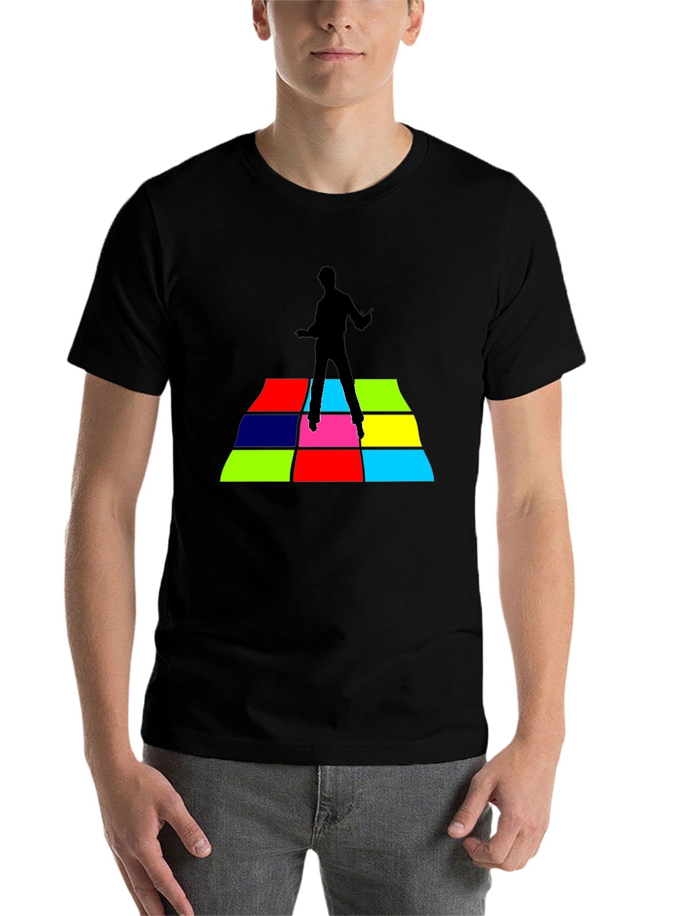 Black Retro Dance Floor T-Shirt - Black view 7
