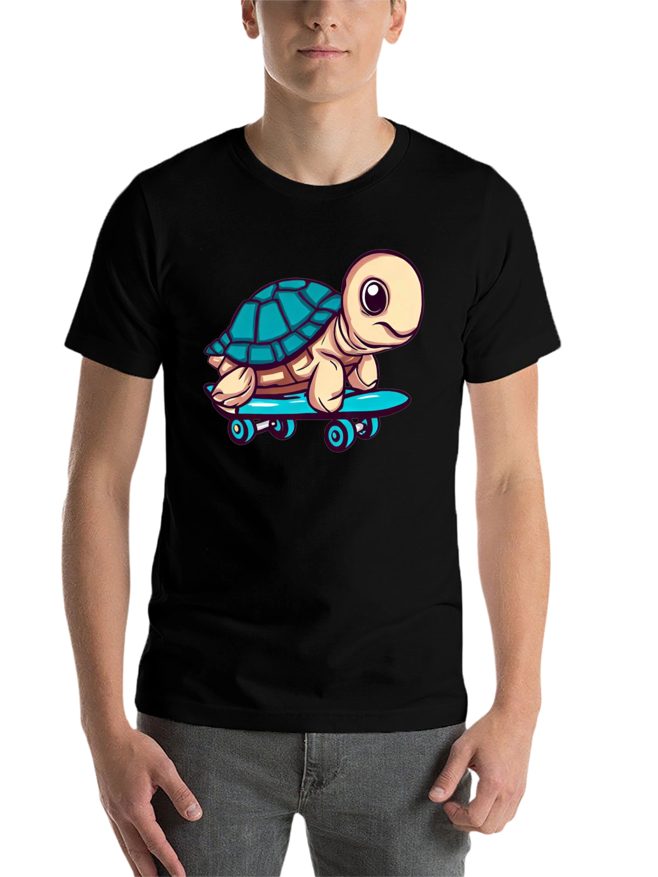 Black Turtle Skateboard Graphic T-Shirt view 7