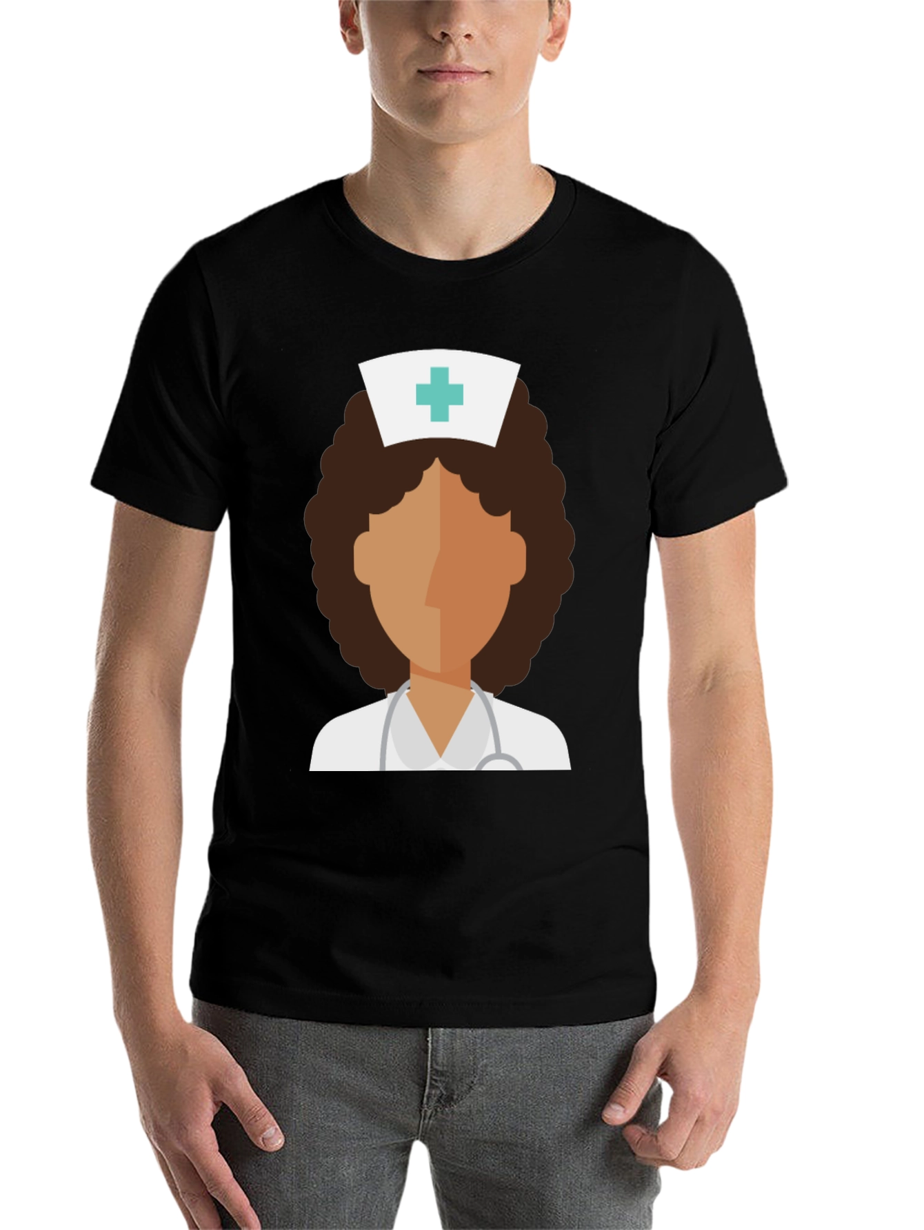 Black Nurse Graphic Tee - Unisex Medical T-Shirt view 7