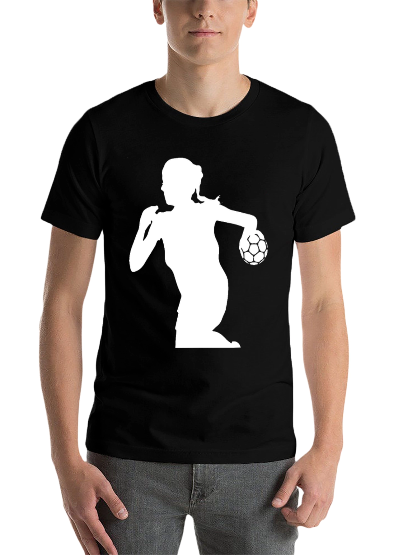 Black Handball Player Graphic Tee - Black view 7