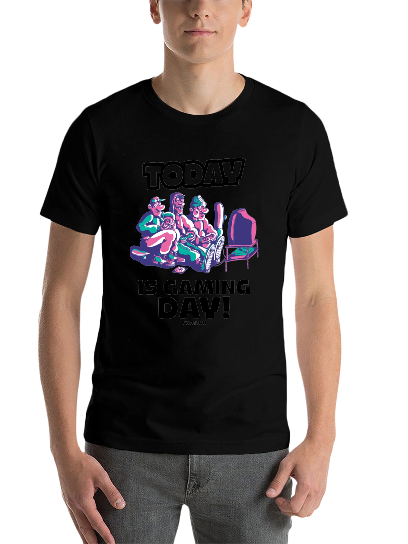 Black Today is Gaming Day! Graphic T-Shirt view 7