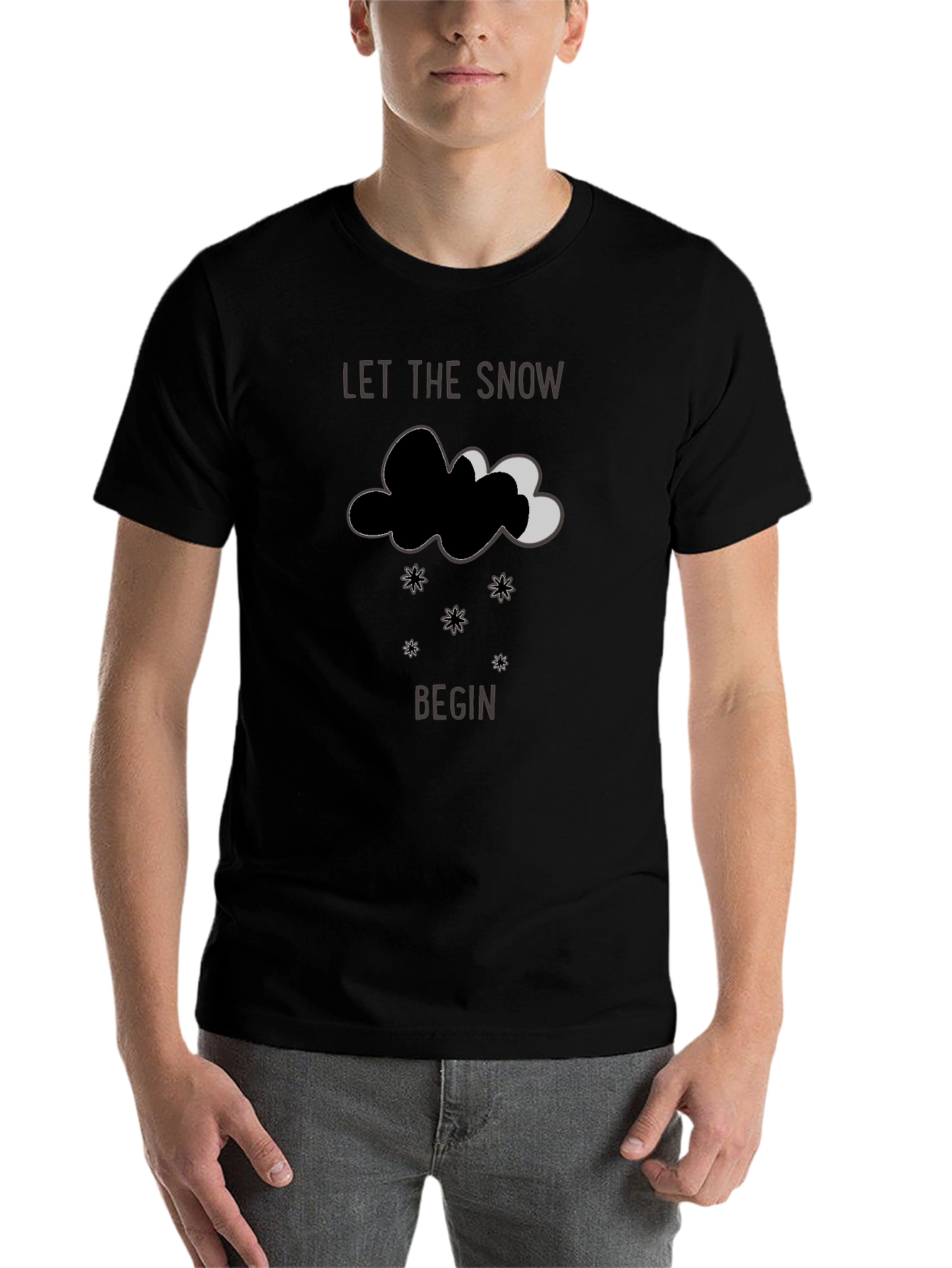 Black Let it Snow Graphic Tee view 7