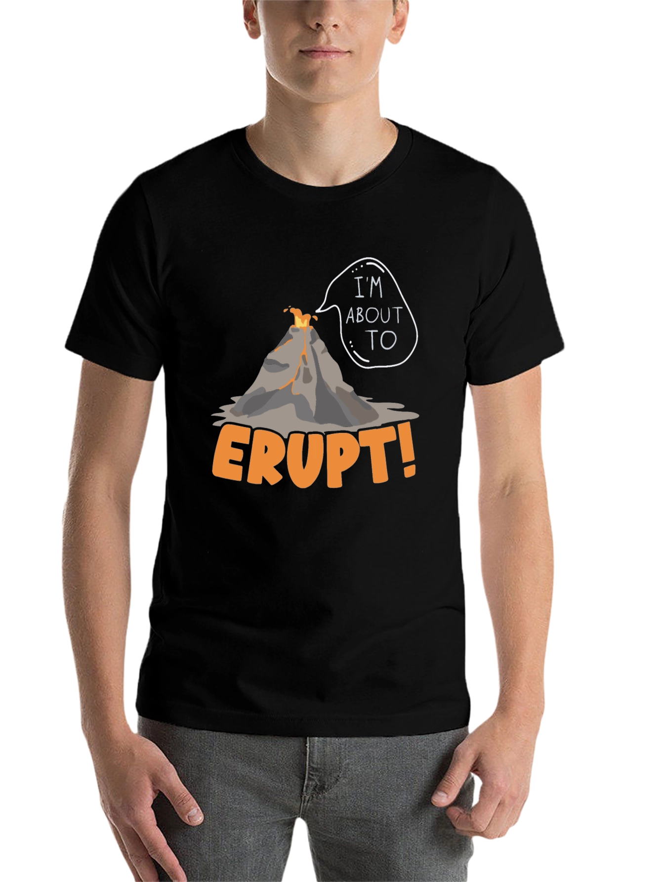 Black I'm About To Erupt Volcano Graphic Tee view 7