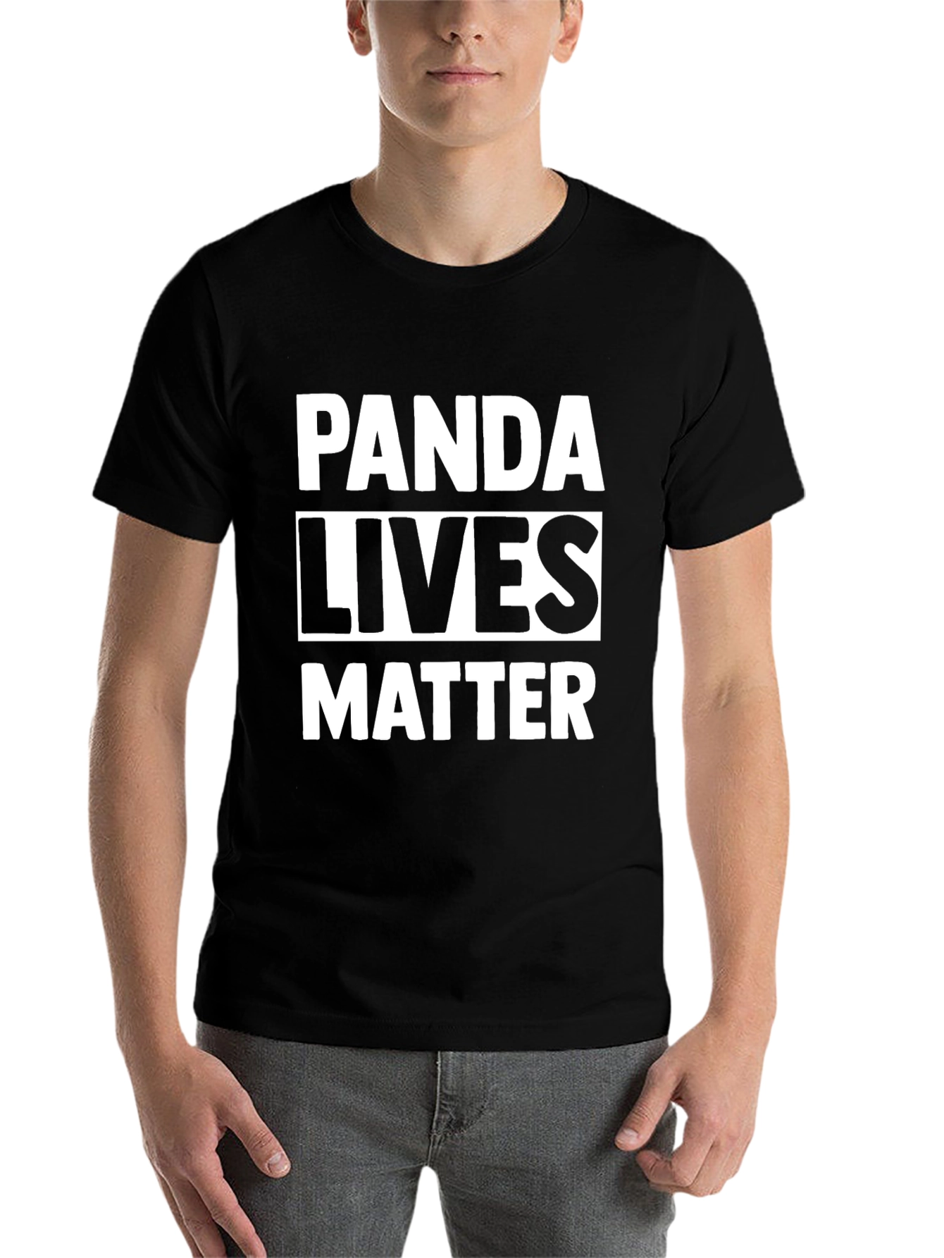 Black Panda Lives Matter Graphic Tee - Black Cotton T-Shirt view 7