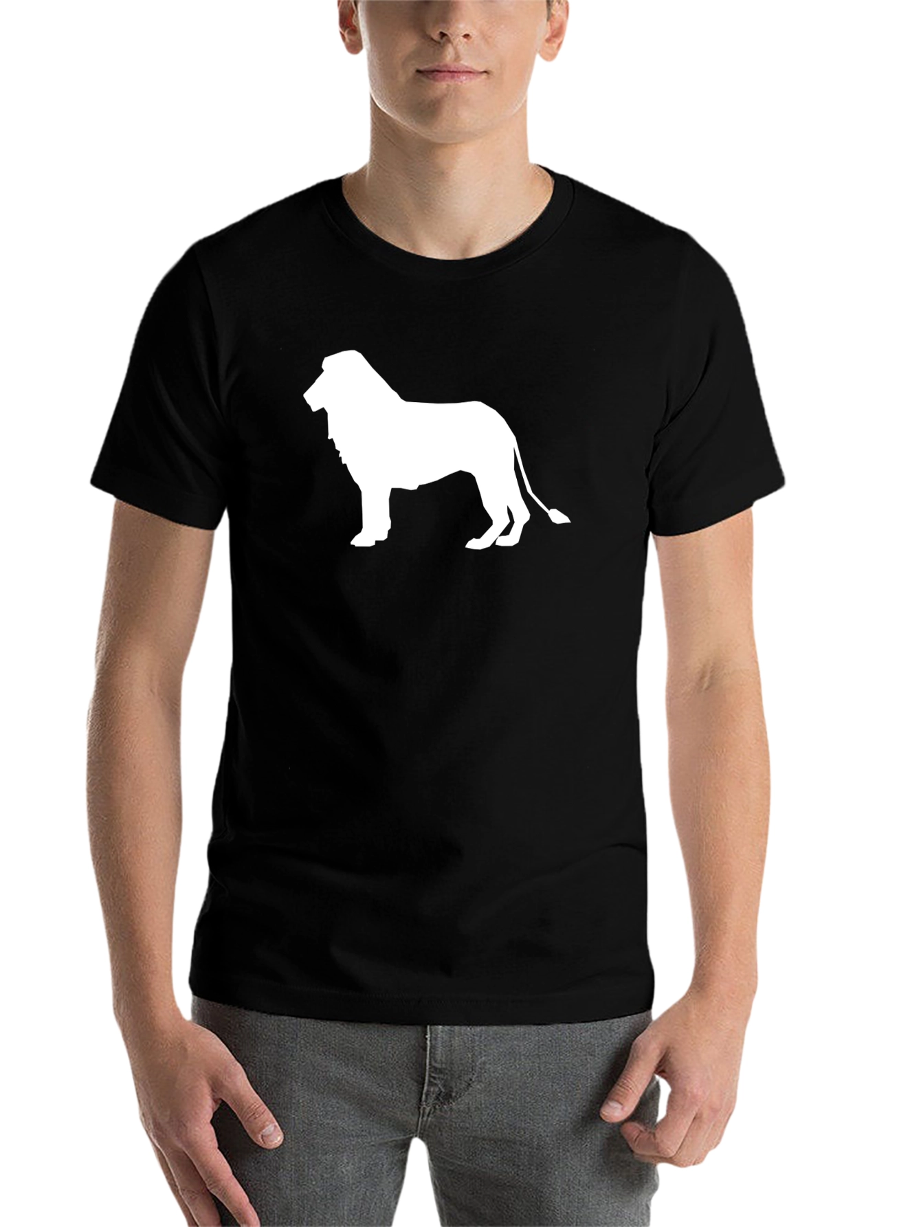 Black Lion Silhouette Black T-Shirt view 7