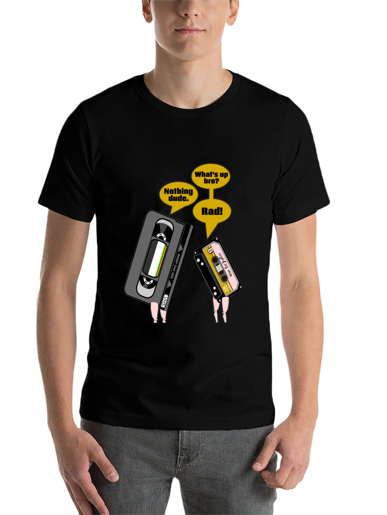 Black Retro Cassette Tape T-Shirt view 7