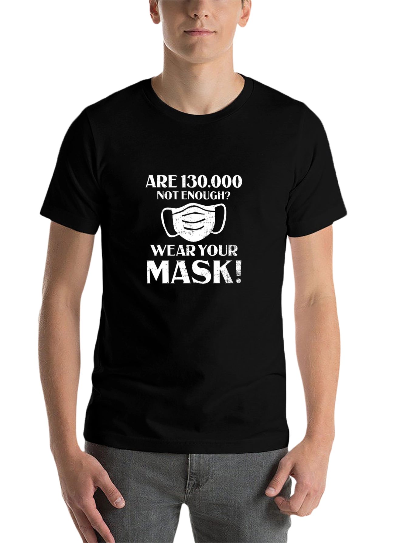 Black Wear Your Mask Black T-Shirt view 7