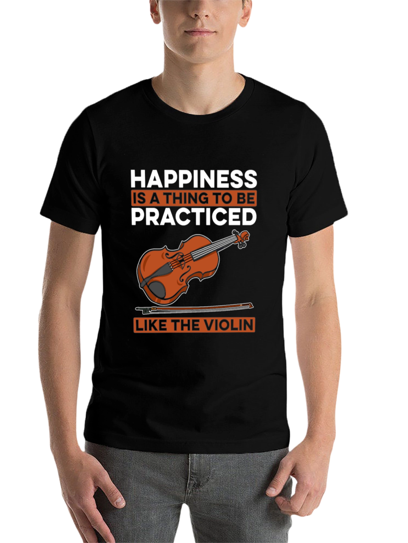 Black Happiness is Practiced Violin T-Shirt view 7