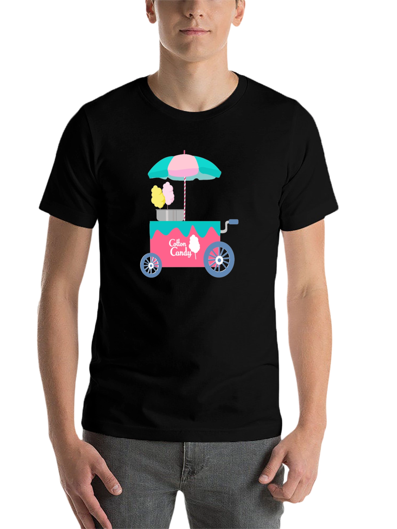 Black Cotton Candy Cart Graphic T-Shirt view 7