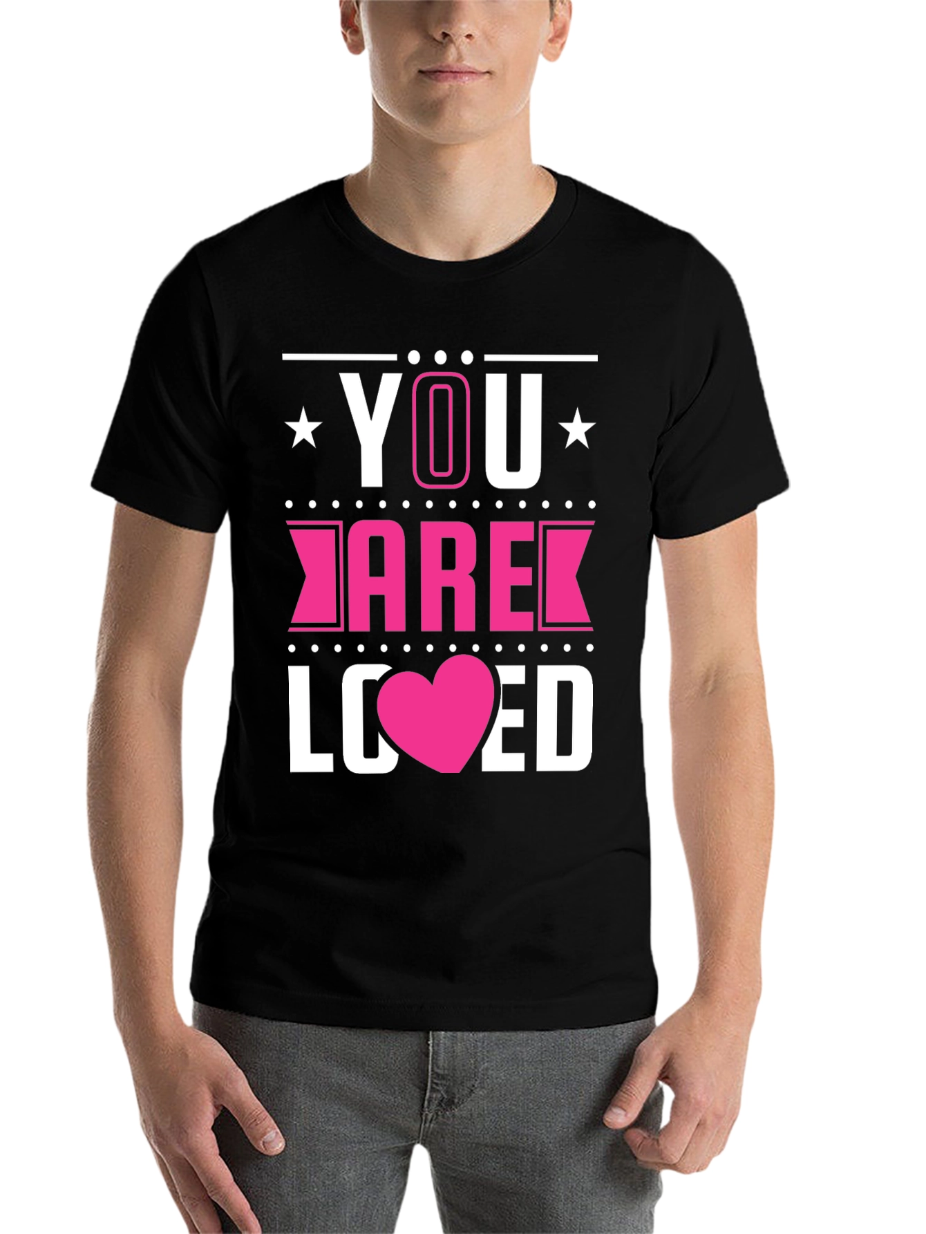 Black You Are Loved T-Shirt - Stylish Graphic Tee view 7