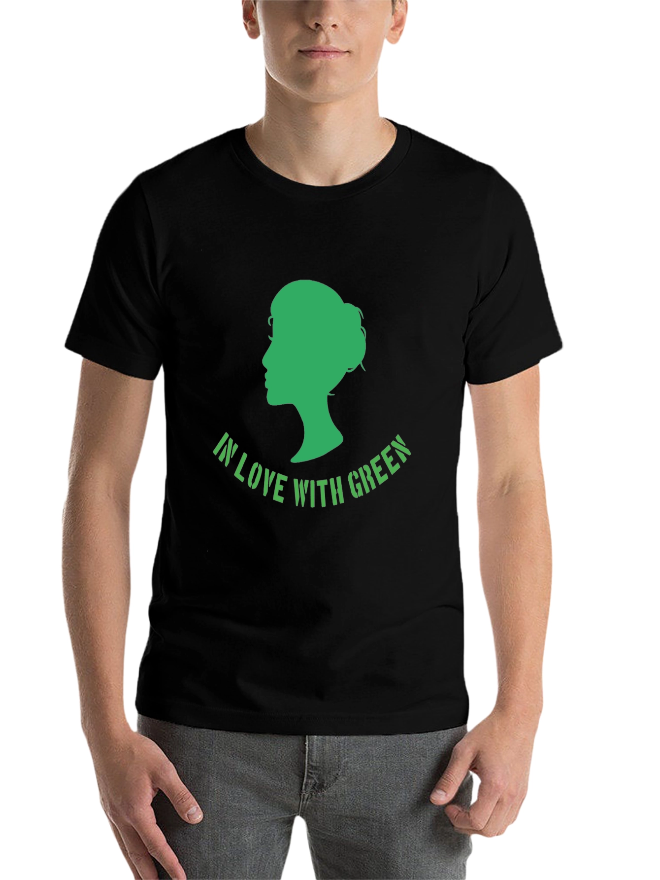 Black In Love with Green Graphic T-Shirt view 7