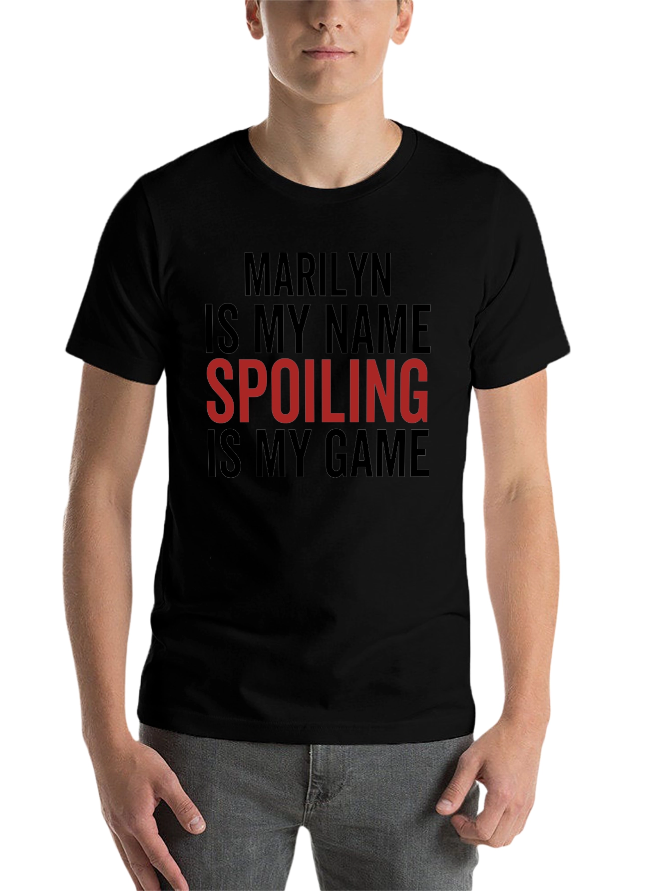 Black Marilyn Spoiling Game T-Shirt view 7