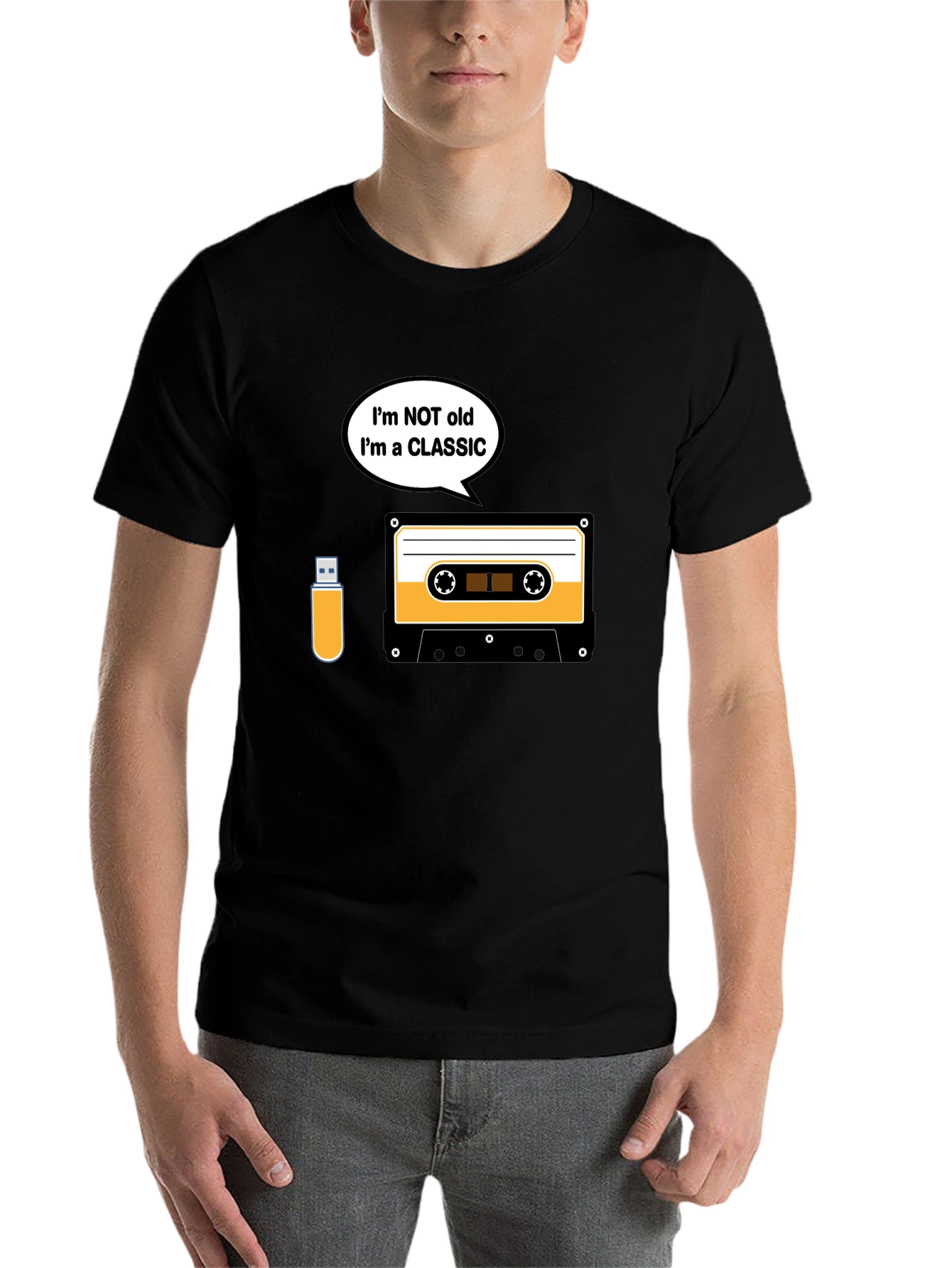Black Classic Cassette Tape T-Shirt - Retro Music Lover Tee view 7