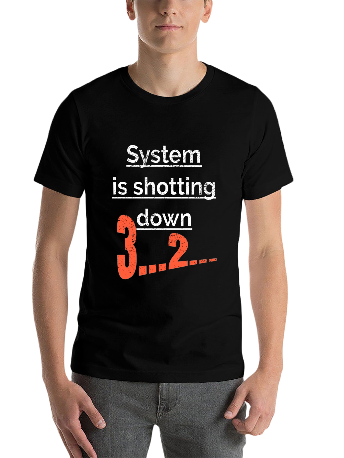 Black System Shutdown T-Shirt - Funny Geek Tee view 7