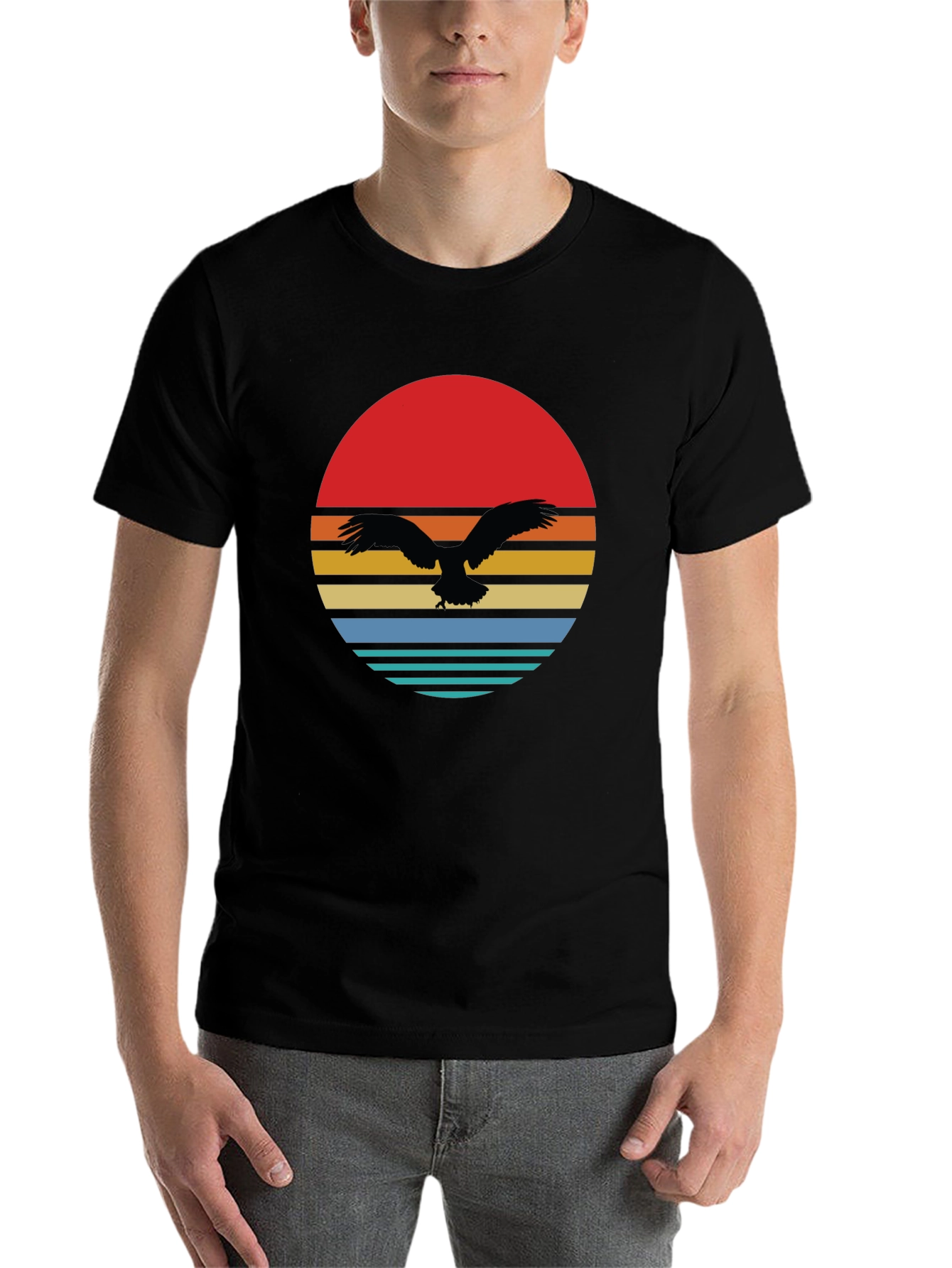 Retro Eagle Sunset Graphic Tee - 7
