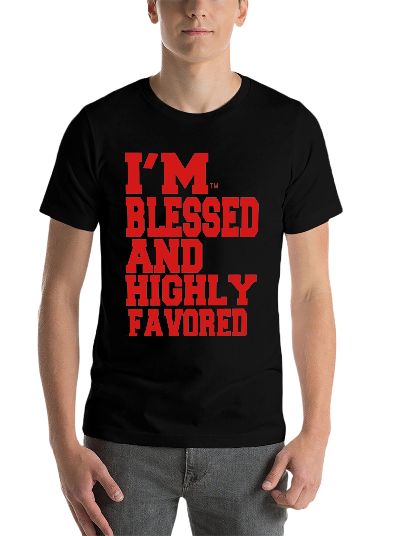 Black Blessed and Highly Favored Graphic Tee - Black view 7