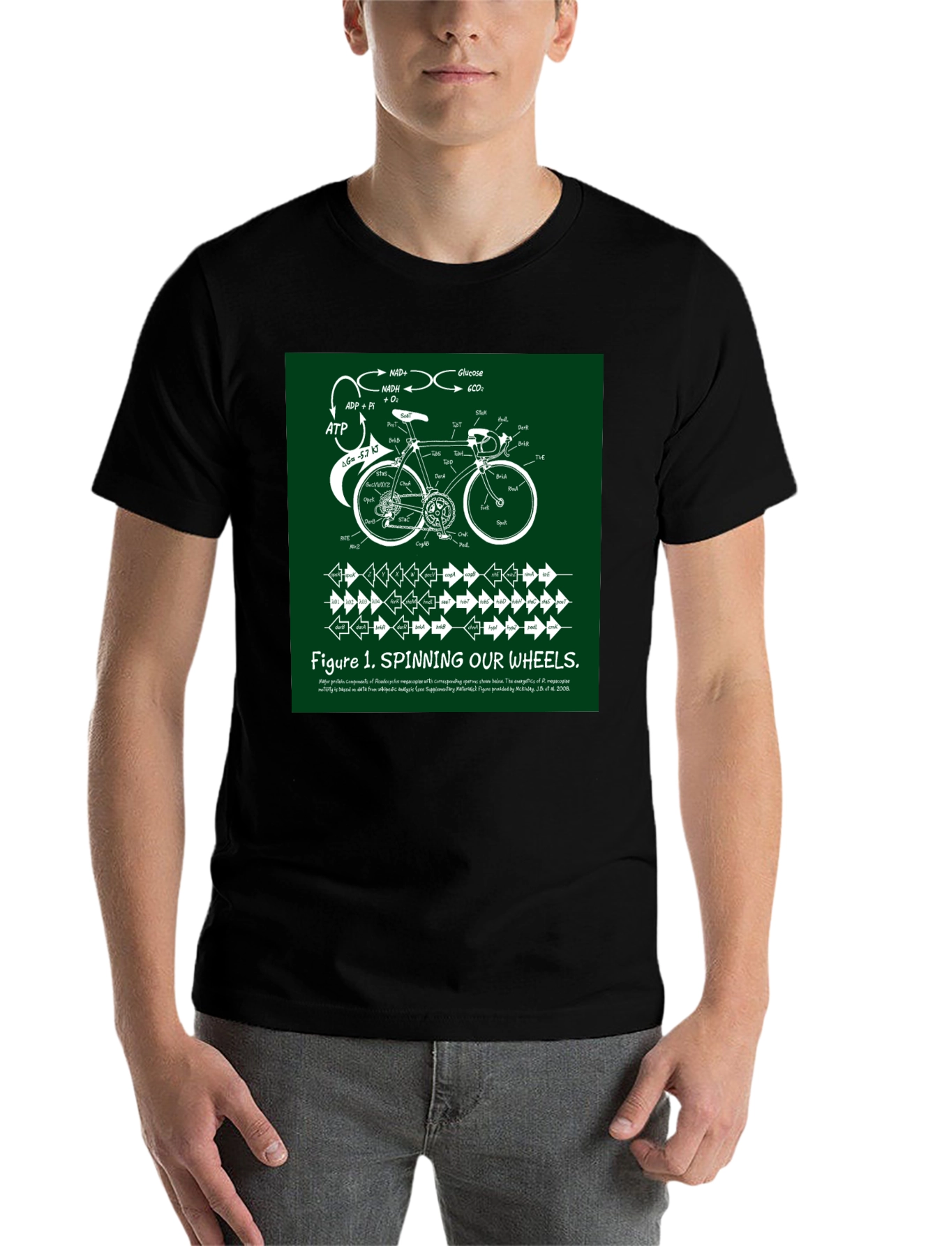 Black Spinning Our Wheels T-Shirt view 7