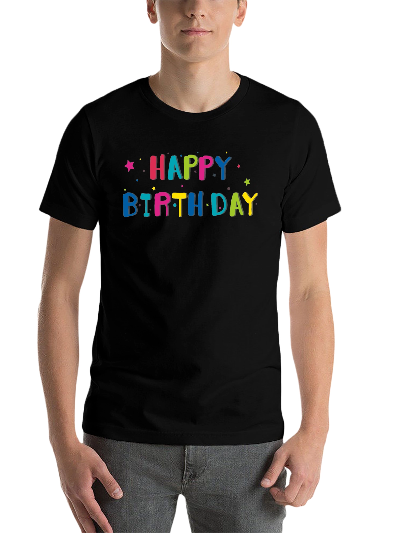 Happy Birthday Graphic Tee - Black - 7