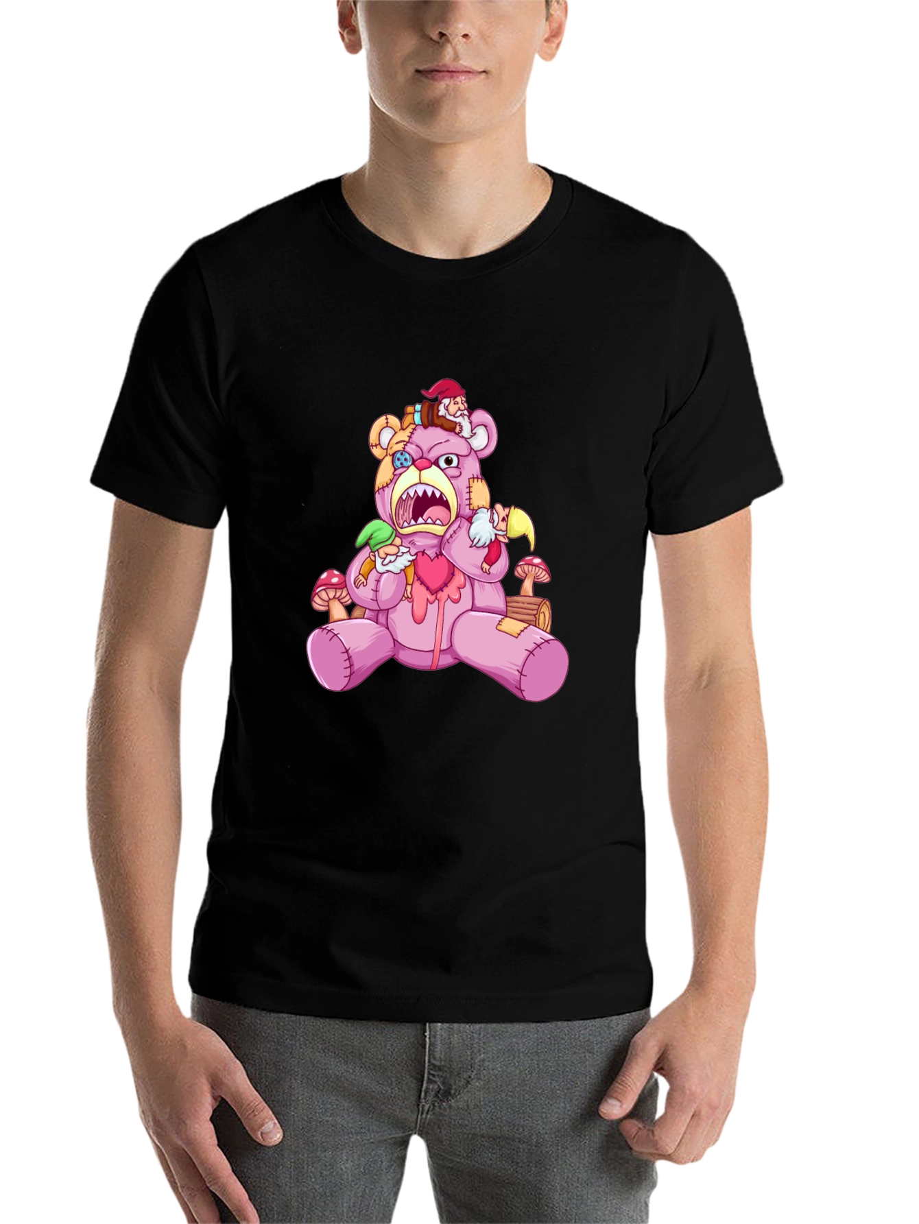 Black Creepy Cute Bear T-Shirt view 7
