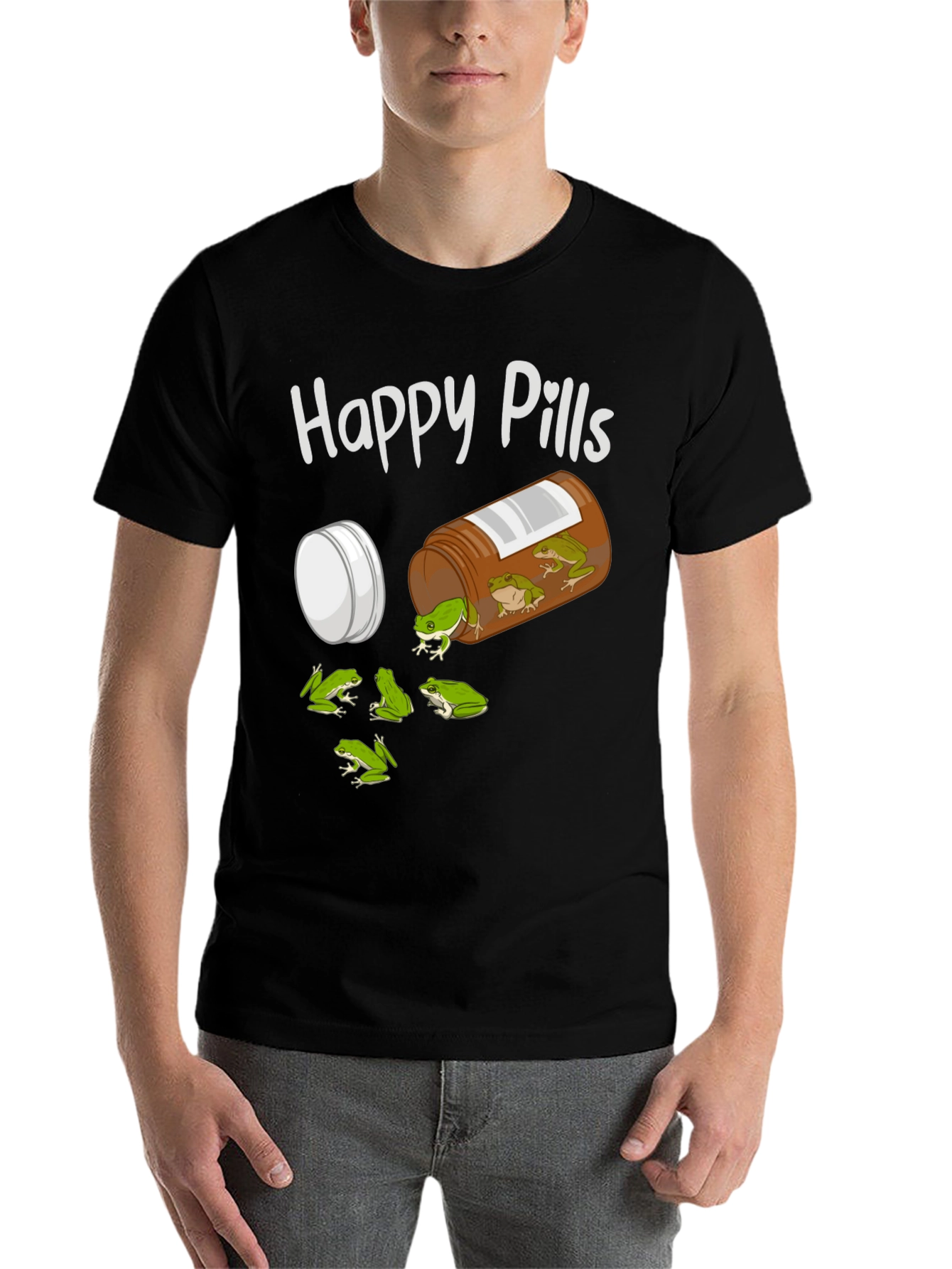 Black Happy Pills Frog T-Shirt view 7