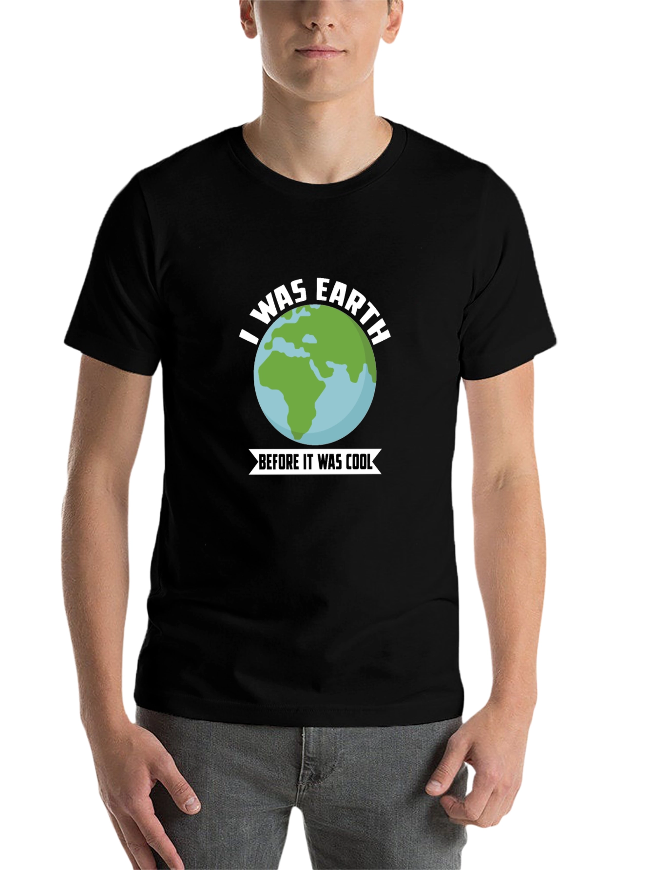 Black I Was Earth Before It Was Cool T-Shirt view 7