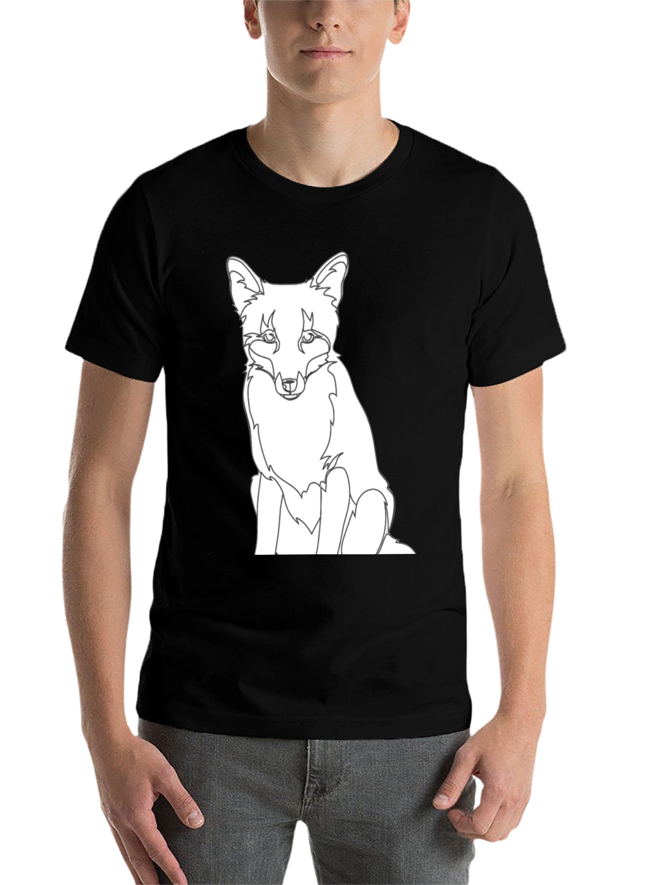 Black Fox Graphic Tee - Black Cotton T-Shirt view 7
