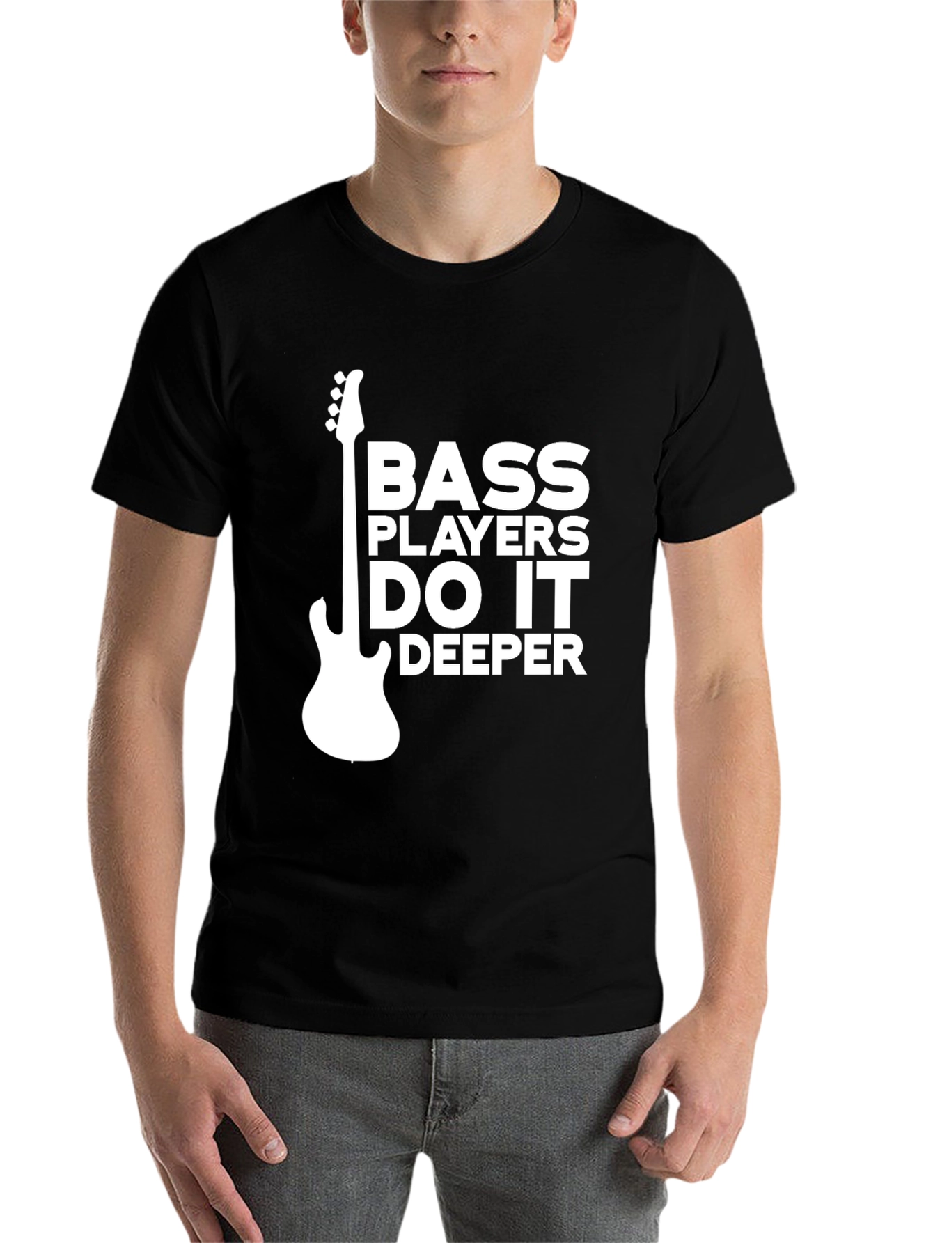 Black Bass Players Do It Deeper Graphic T-Shirt view 7