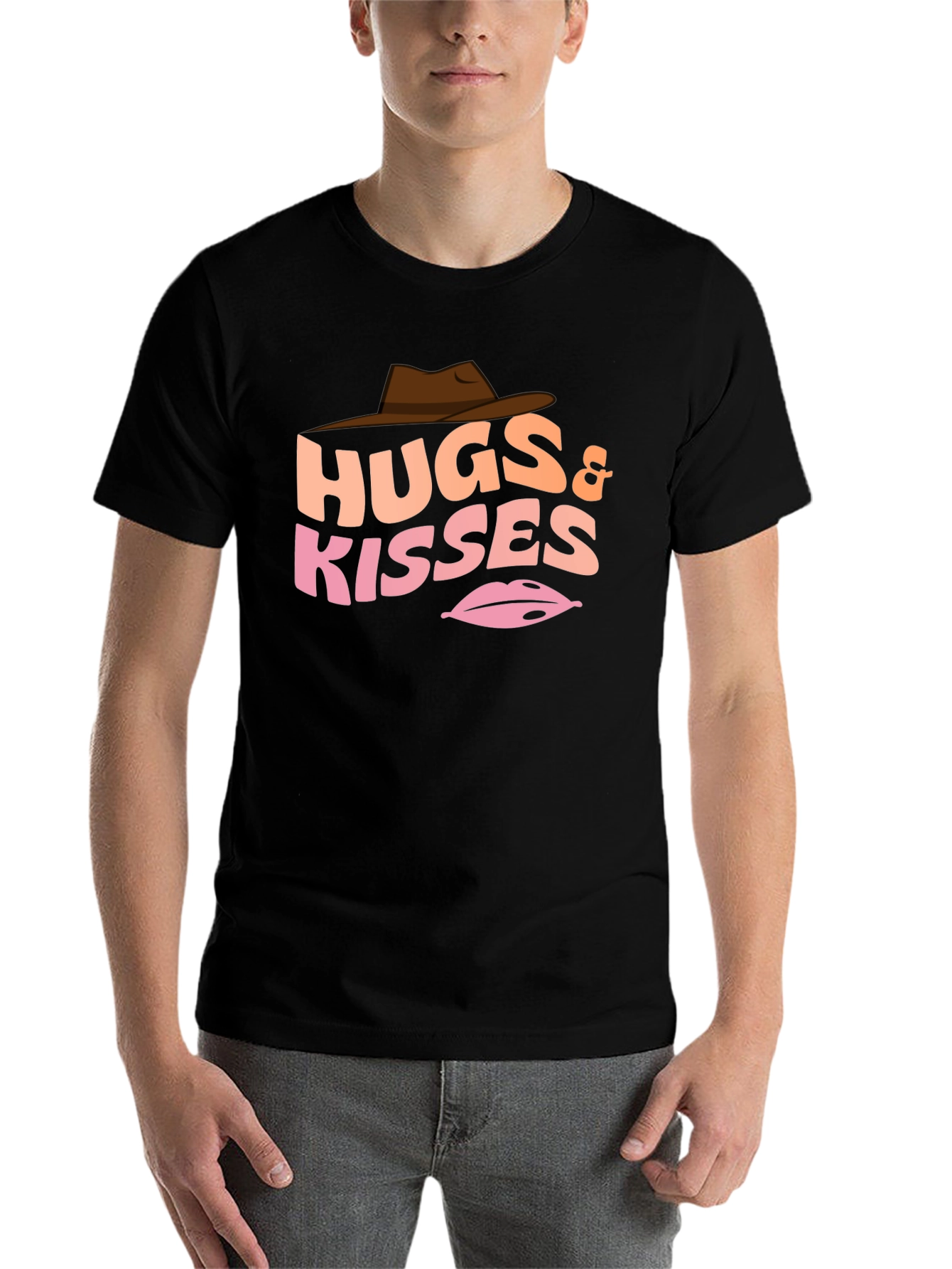 Black Hugs & Kisses Graphic T-Shirt - Western Style view 7