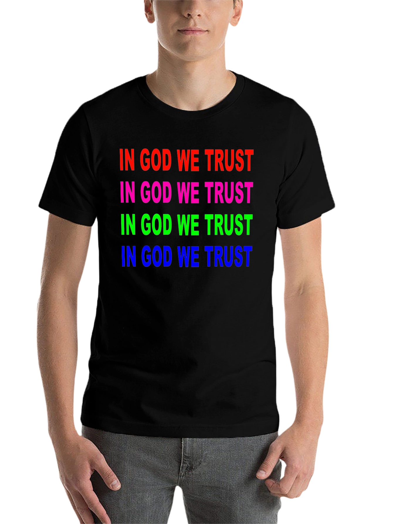 Black In God We Trust Graphic T-Shirt - Unisex view 7