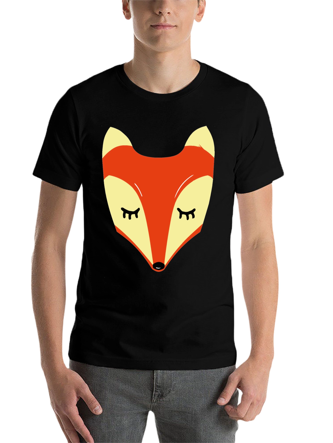 Black Fox Graphic Tee - Men's Black Short Sleeve T-Shirt view 7