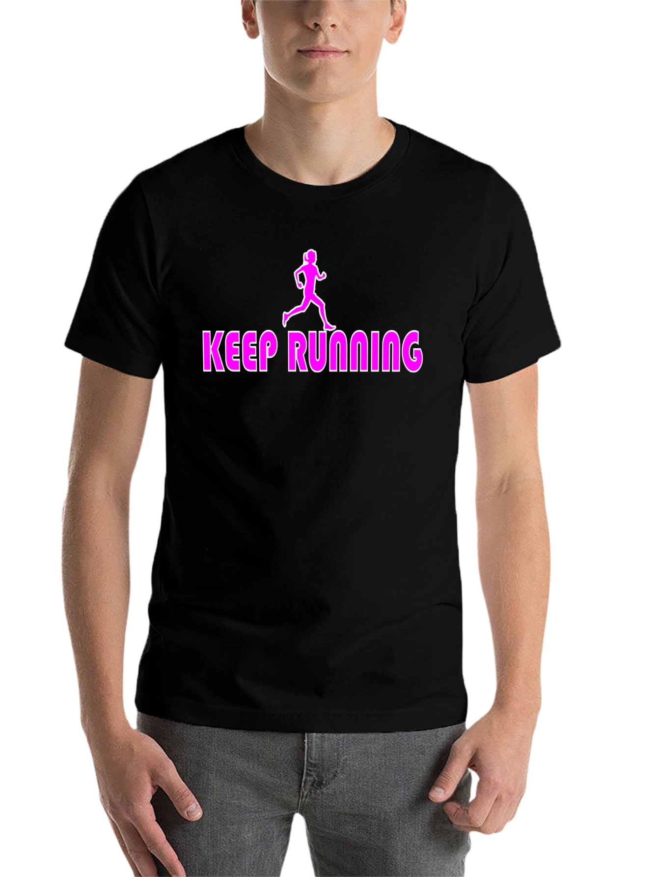 Black Keep Running Graphic Tee - Black view 7