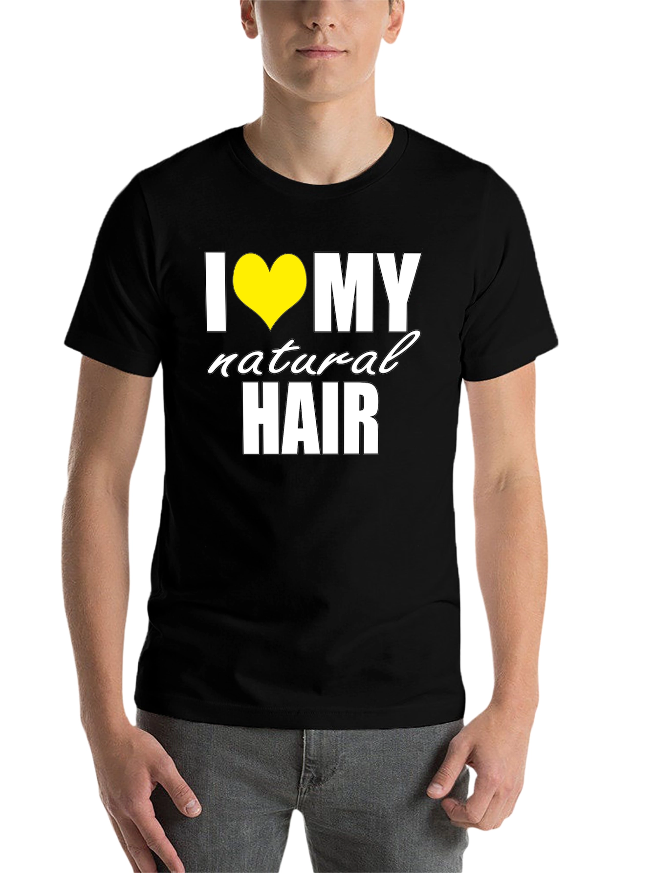 I Love My Natural Hair Black T-Shirt - 7