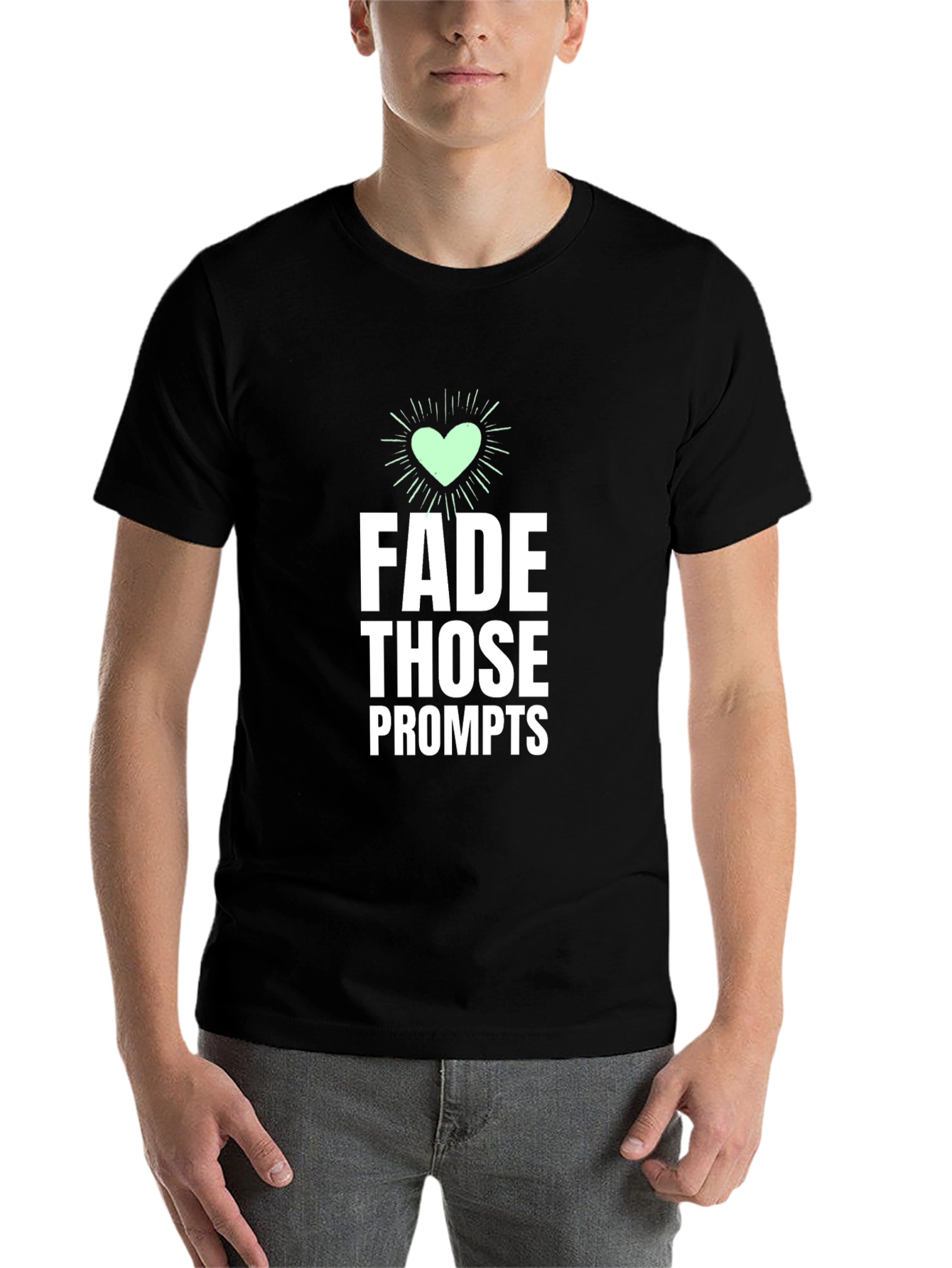 Black Fade Those Prompts Graphic Tee view 7